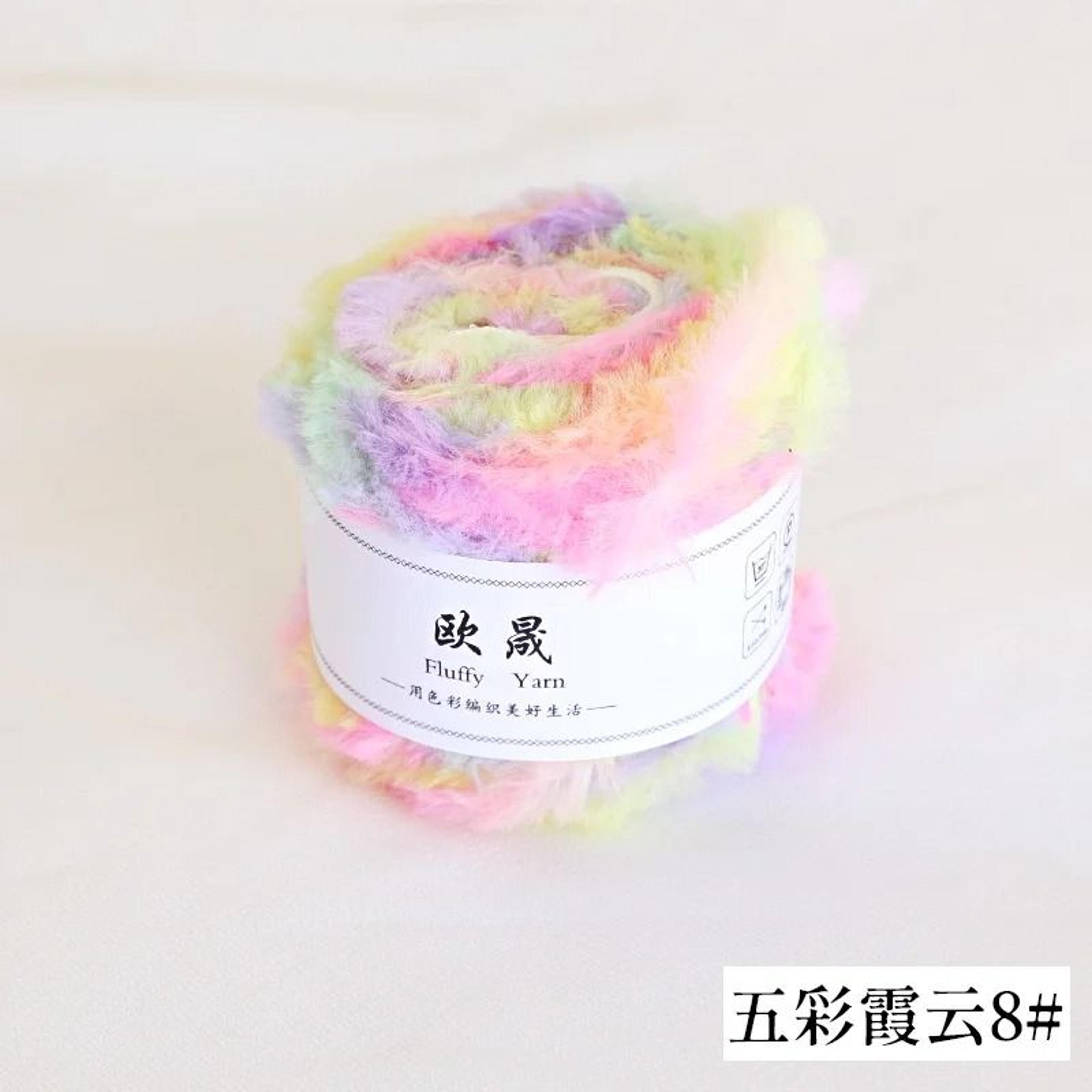 Fluffy Faux Fur Eyelash Yarn For Knitting  Crochet 18 Oz 35 Yd 24