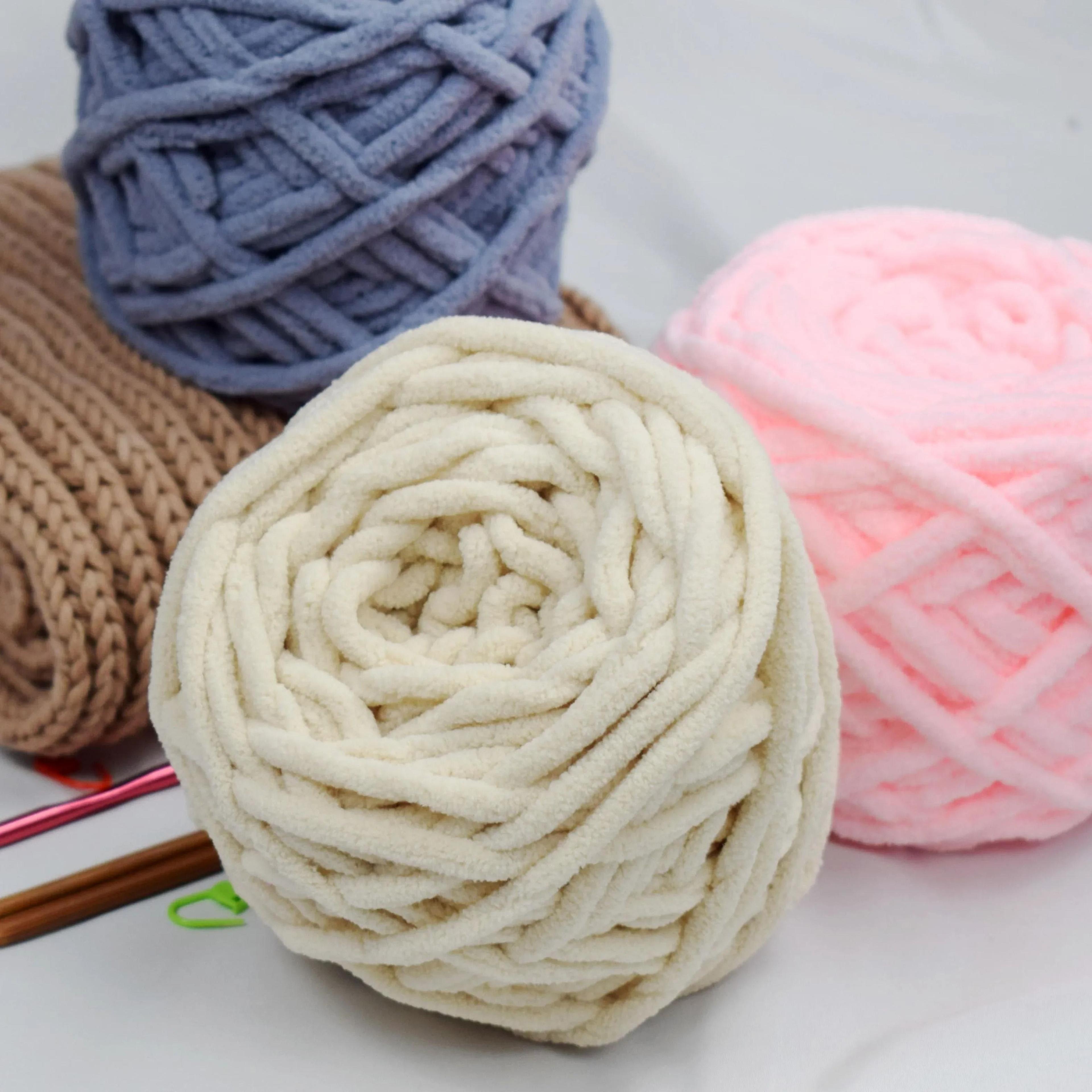 Super Soft Milk Cotton Chenille Yarn 100g Chunky Polyester Blend Yarn For Knitting Crochet Hats Sca 4