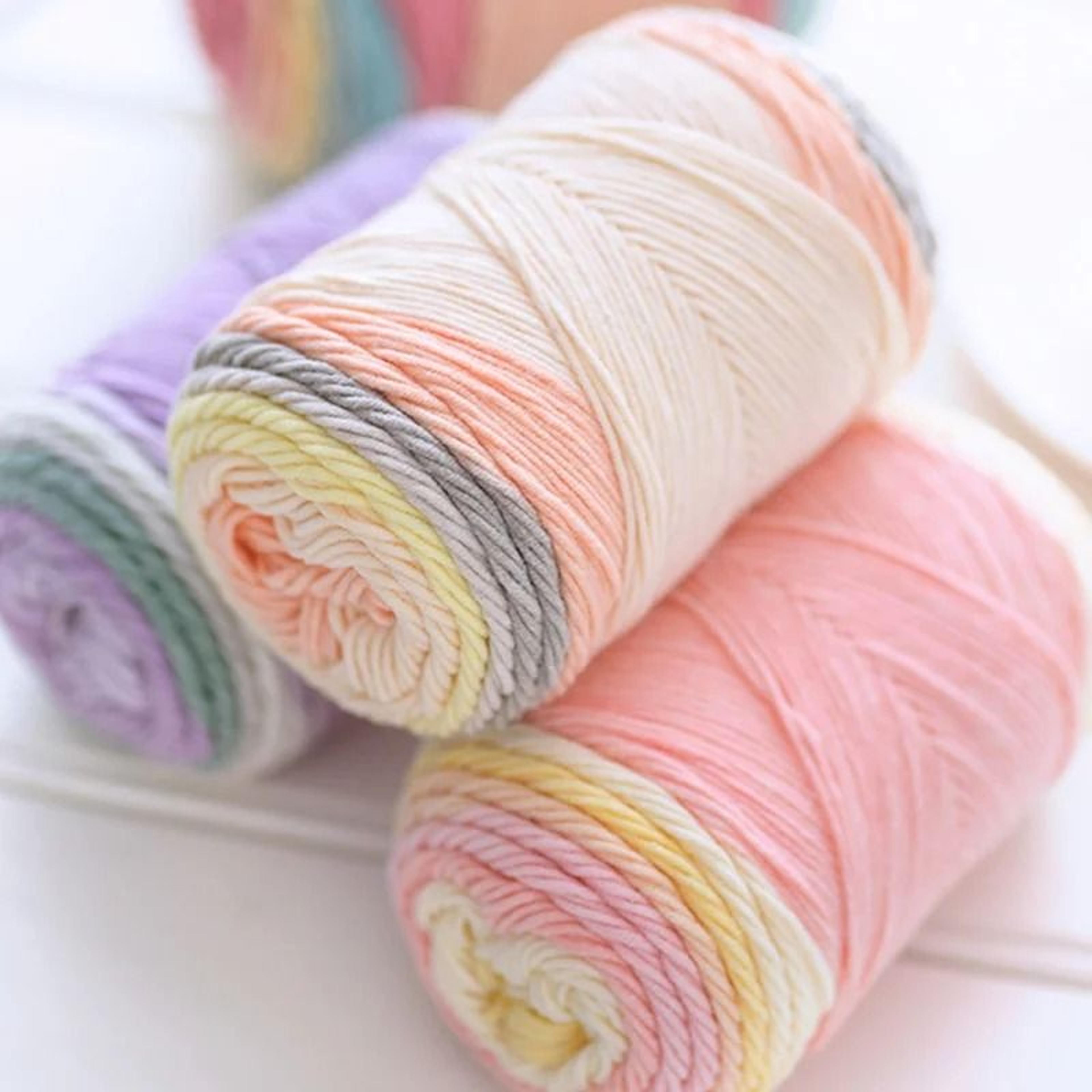 Rainbow Segment Dyed 5 Strand Yarn 100g Soft Knitting  Crochet Yarn For Baby Hats Scarves Blankets  2