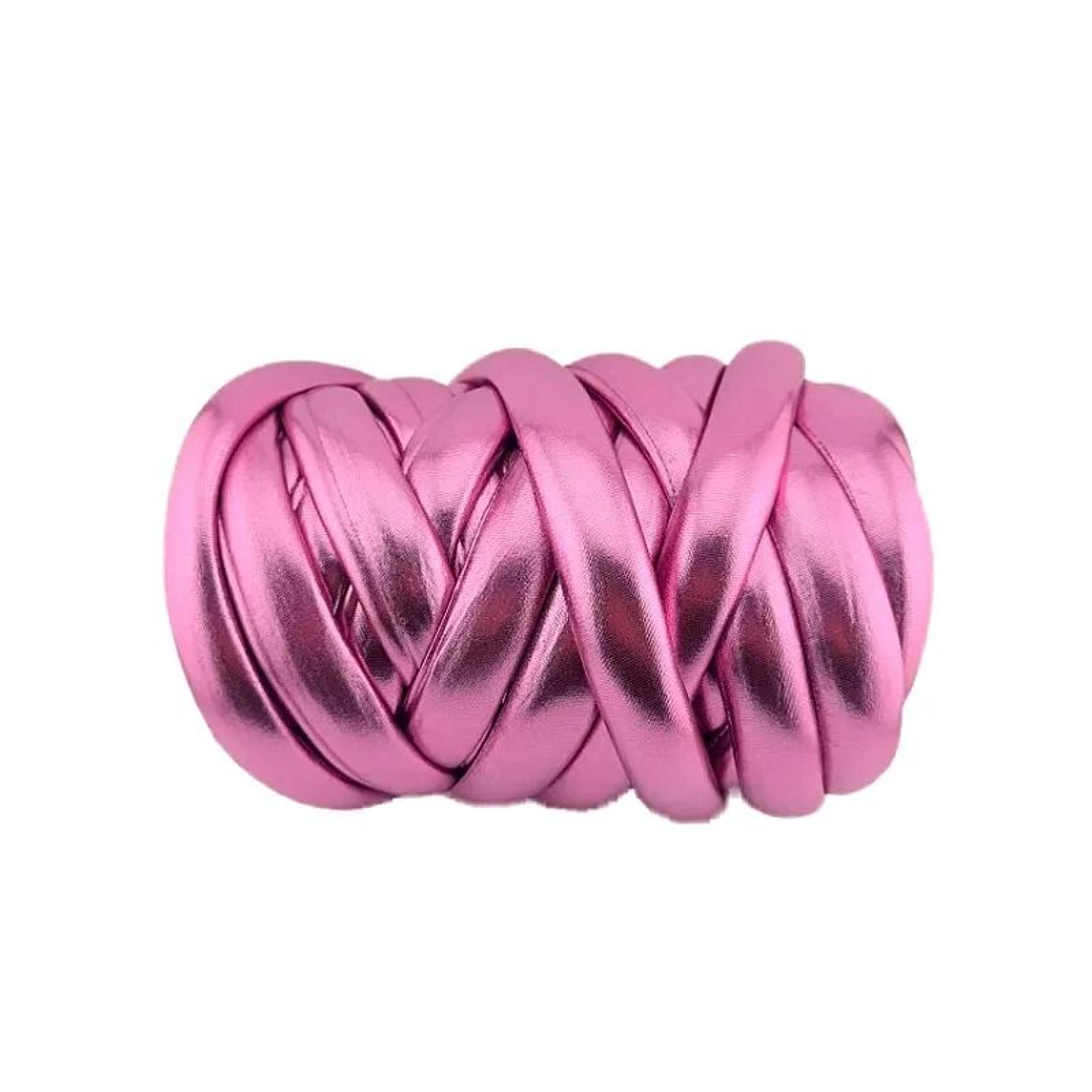Luxury Metallic Chunky Tube Yarn 500g Super Bulky Faux Leather Yarn For Arm Knitting Baskets Blanke 12