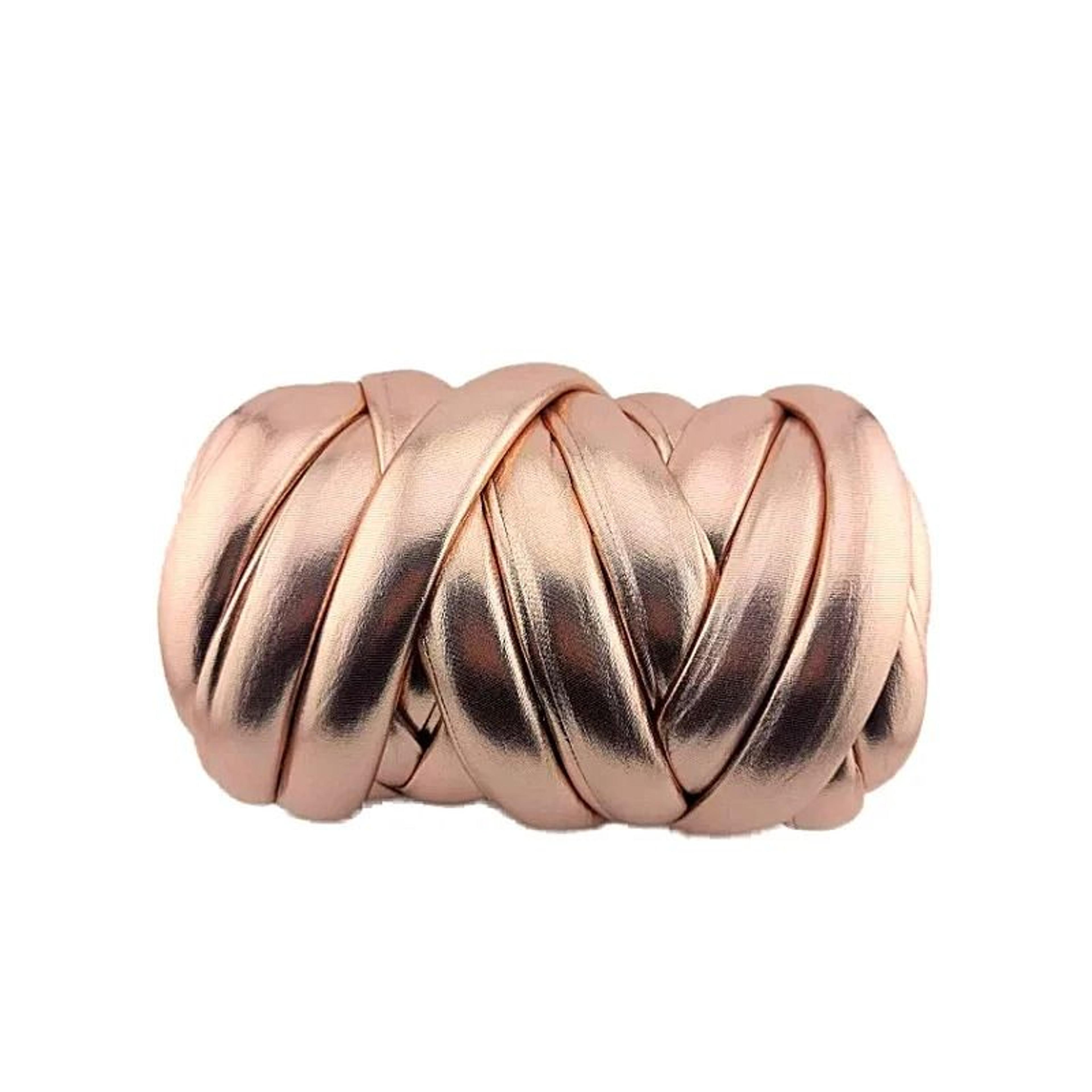 Luxury Metallic Chunky Tube Yarn 500g Super Bulky Faux Leather Yarn For Arm Knitting Baskets Blanke 7