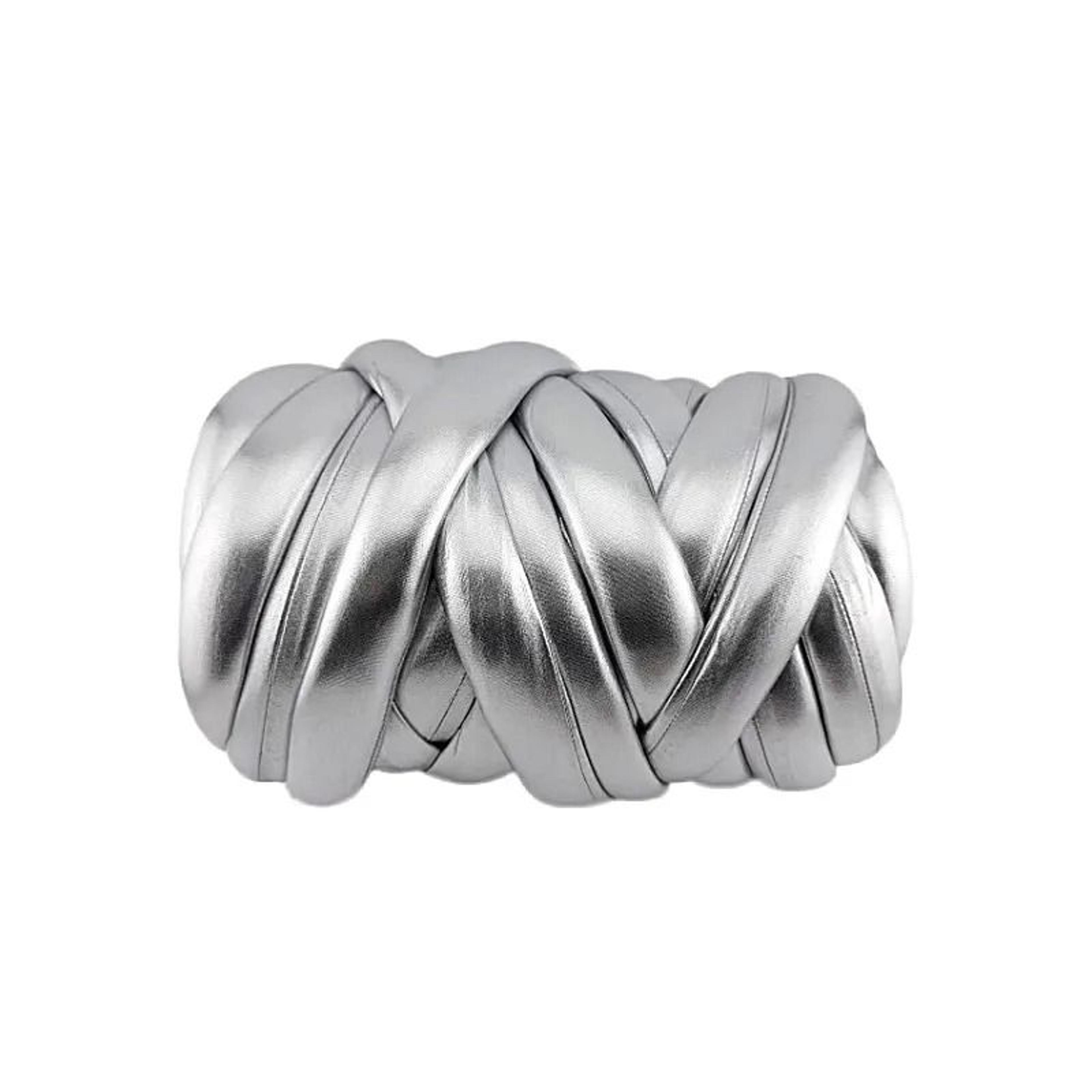 Luxury Metallic Chunky Tube Yarn 500g Super Bulky Faux Leather Yarn For Arm Knitting Baskets Blanke 8