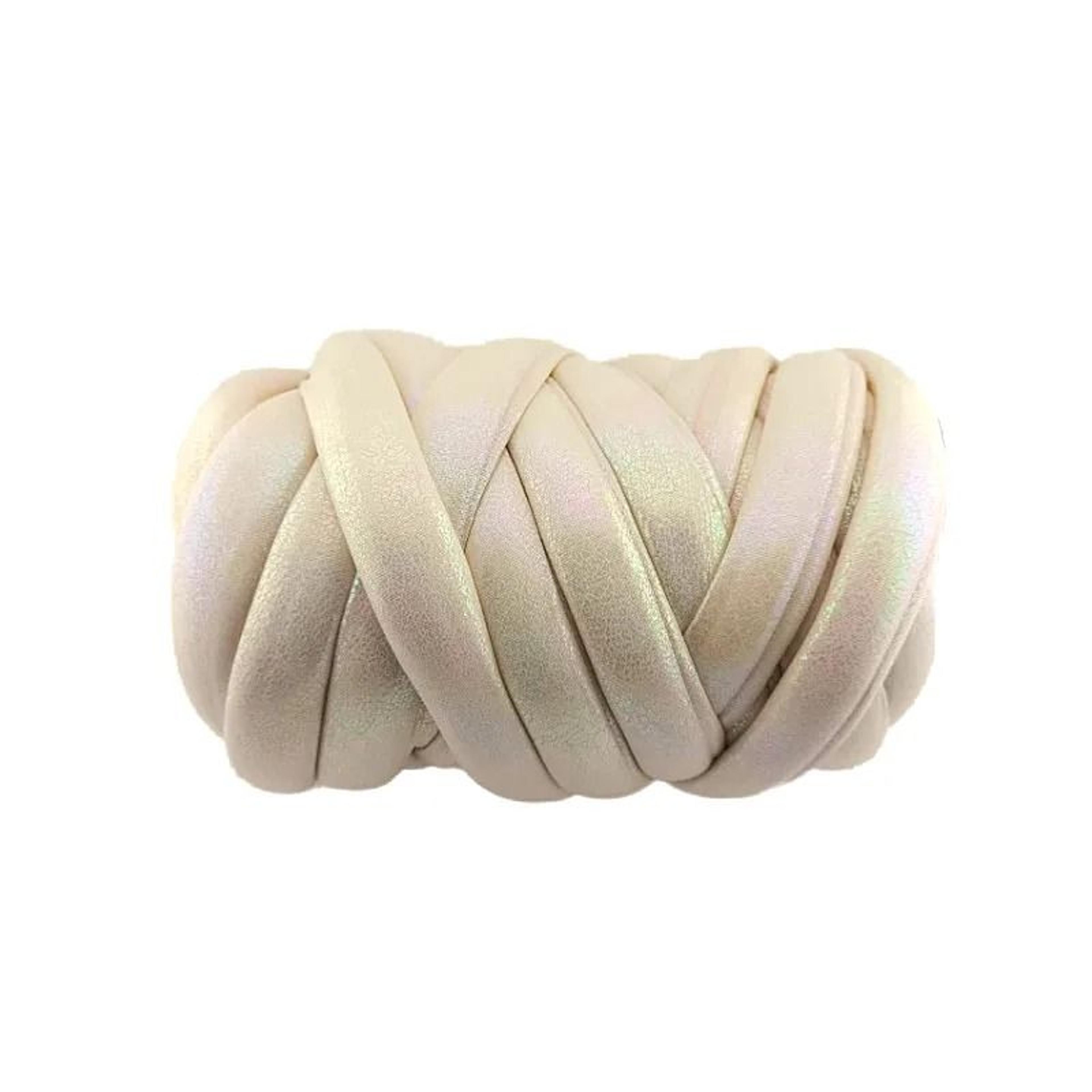 Luxury Metallic Chunky Tube Yarn 500g Super Bulky Faux Leather Yarn For Arm Knitting Baskets Blanke 17
