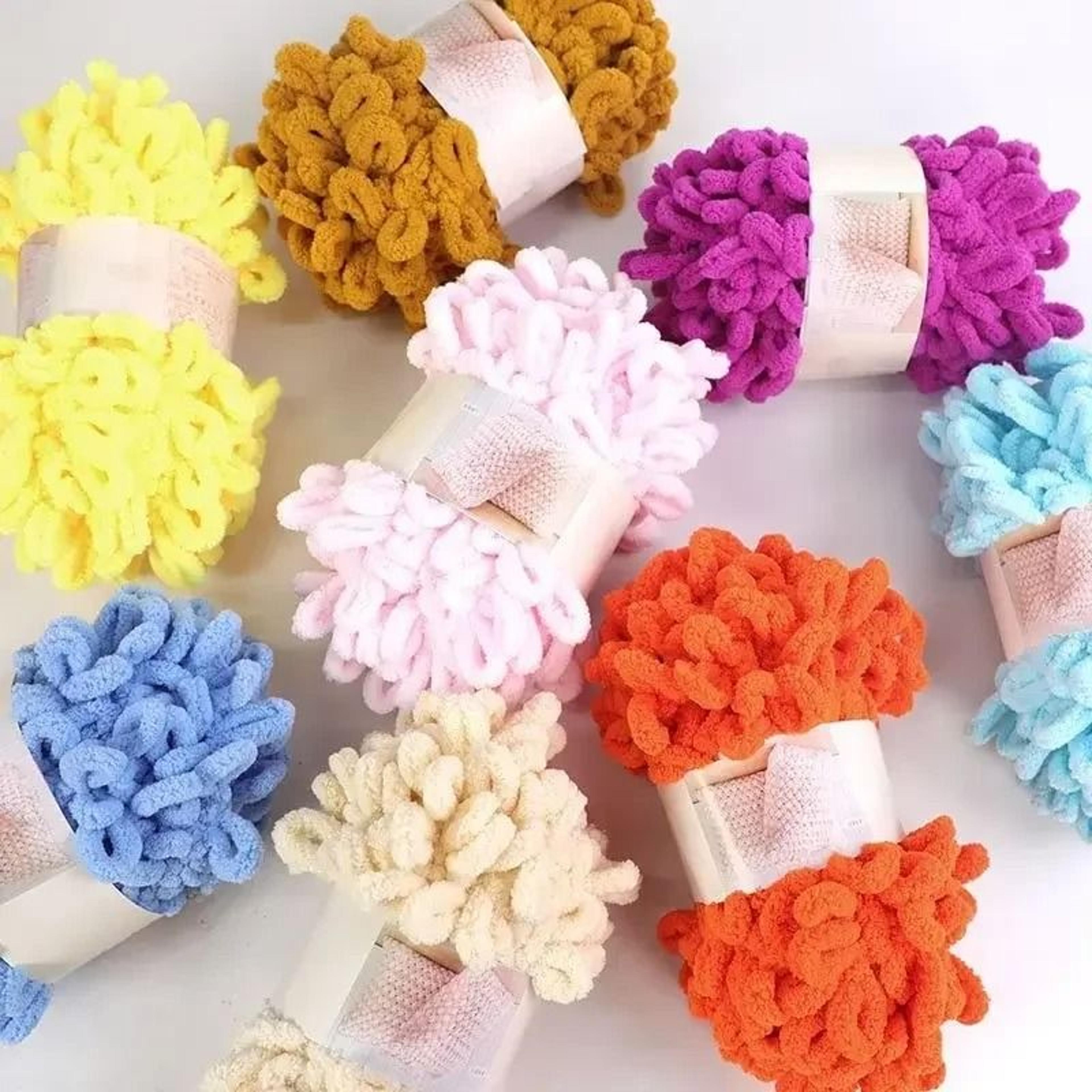 022 Lb Puffy Finger Loop Chenille Chunky Yarn For Finger Knitting Blankets Scarves And DIY Crafts 1