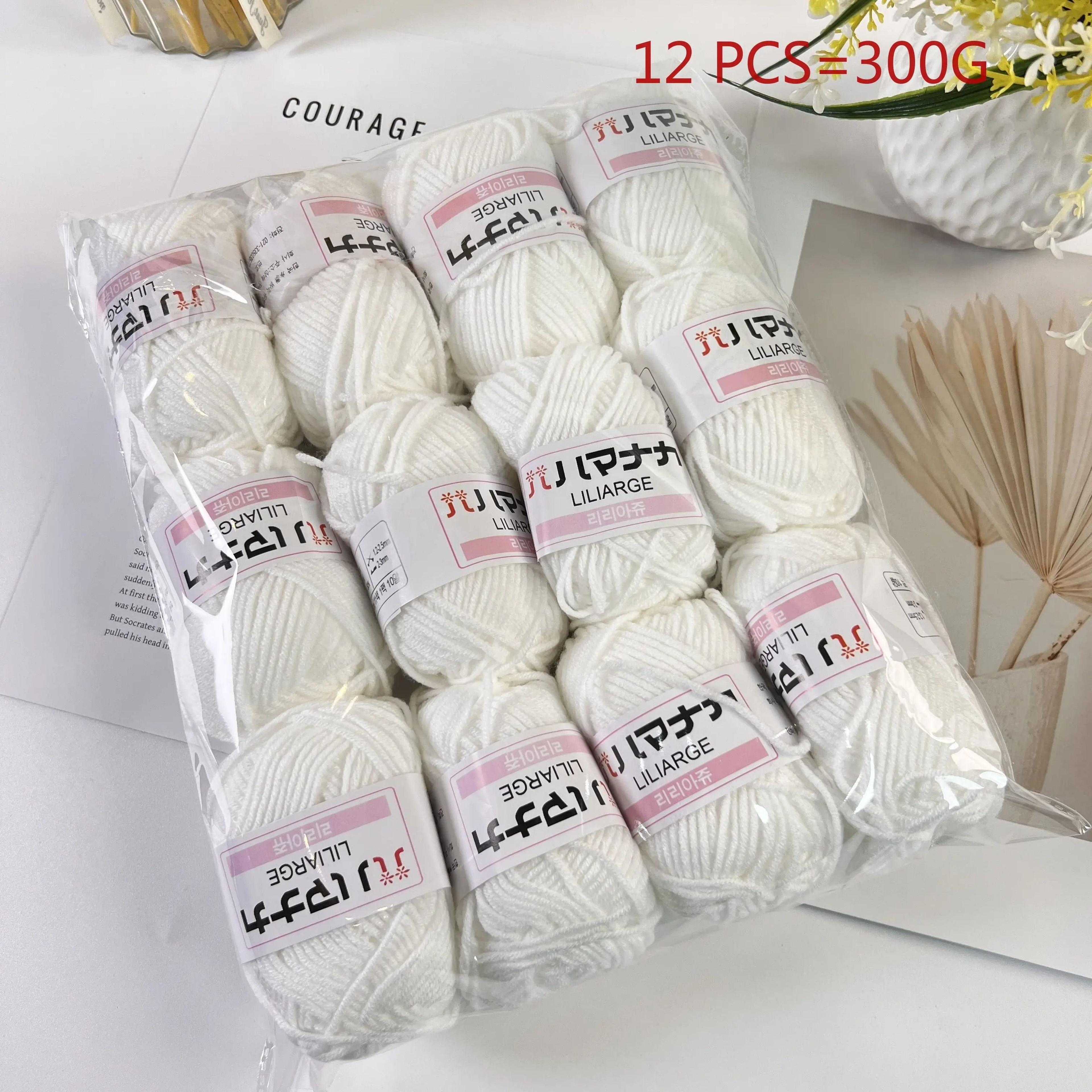 066 Lb 12 Piece Milk Cotton Yarn Set Soft Crochet Knitting Yarn For Sweaters Hats Scarves And DIY C 11