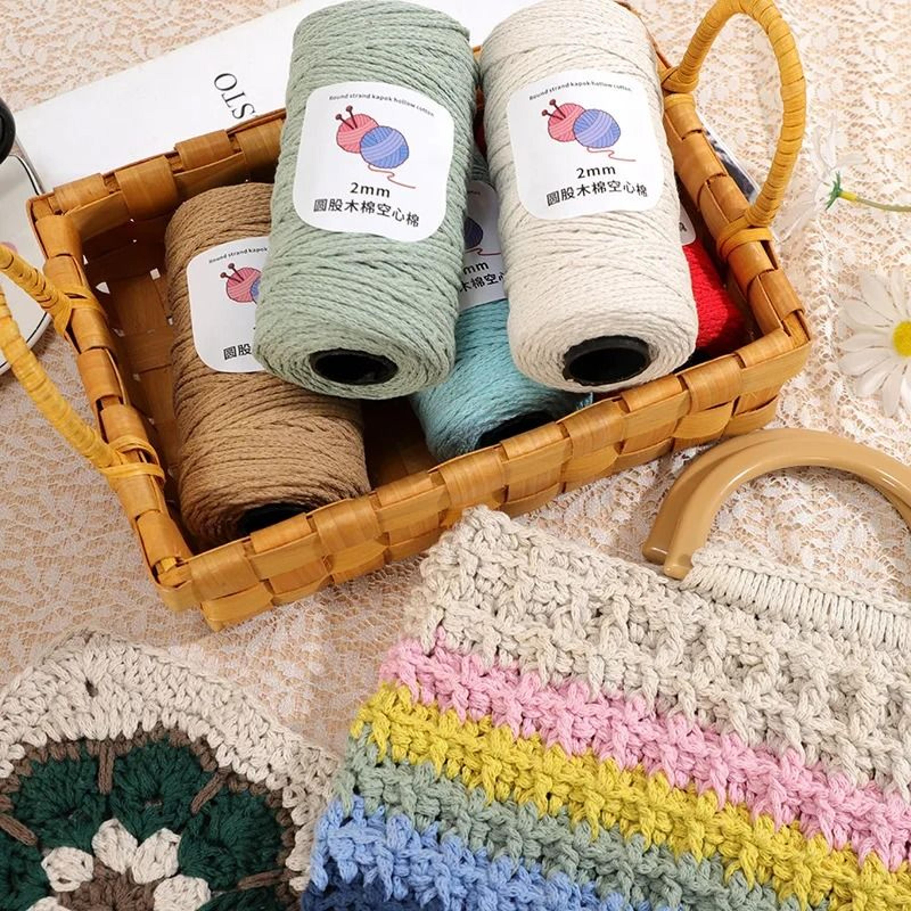150m 2mm Cotton Macrame Cord Yarn For Crochet Knitting Bags  DIY Crafts 1