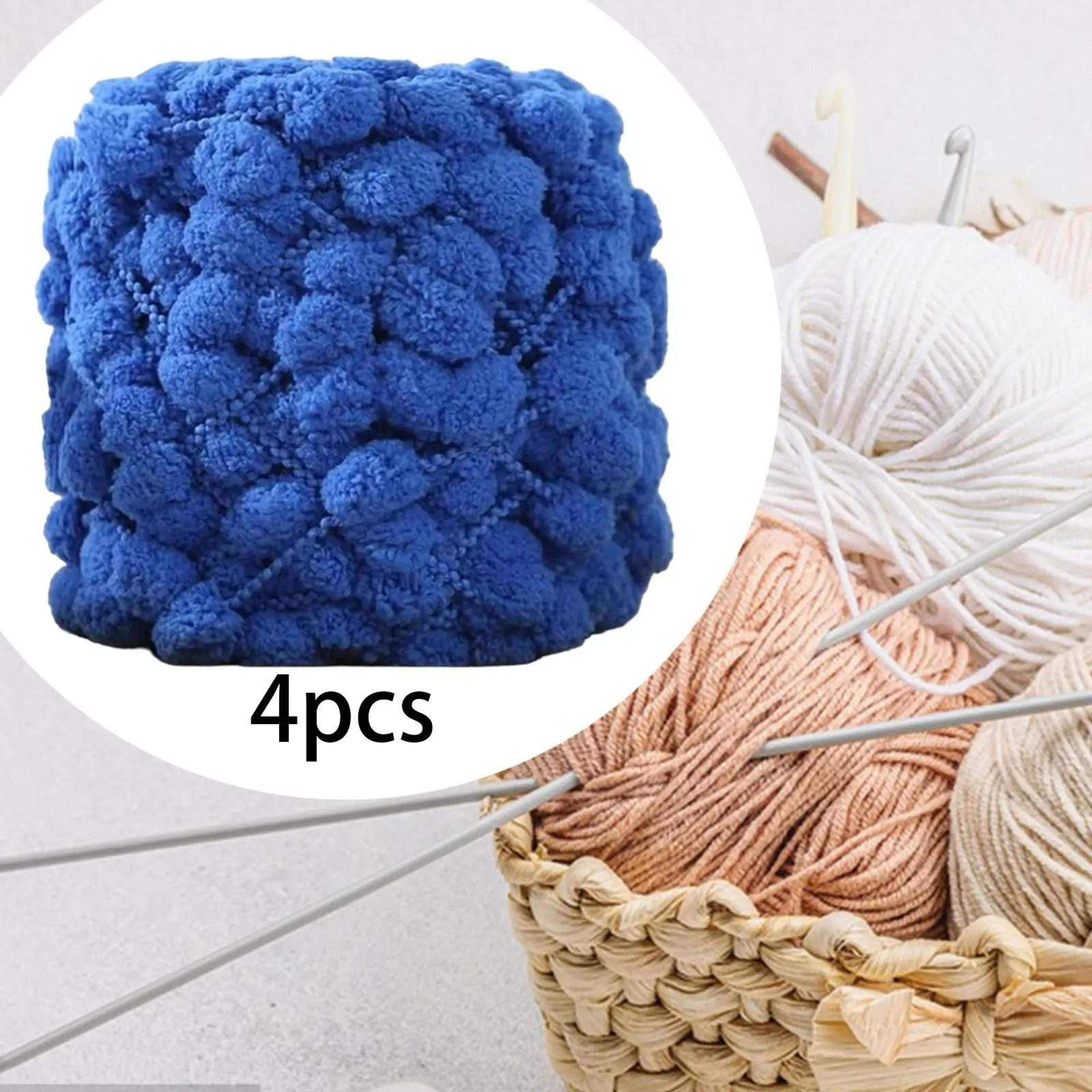 4 Roll Pompom Chunky Polyester Yarn For Crochet Arm Knitting  DIY Crafts 9