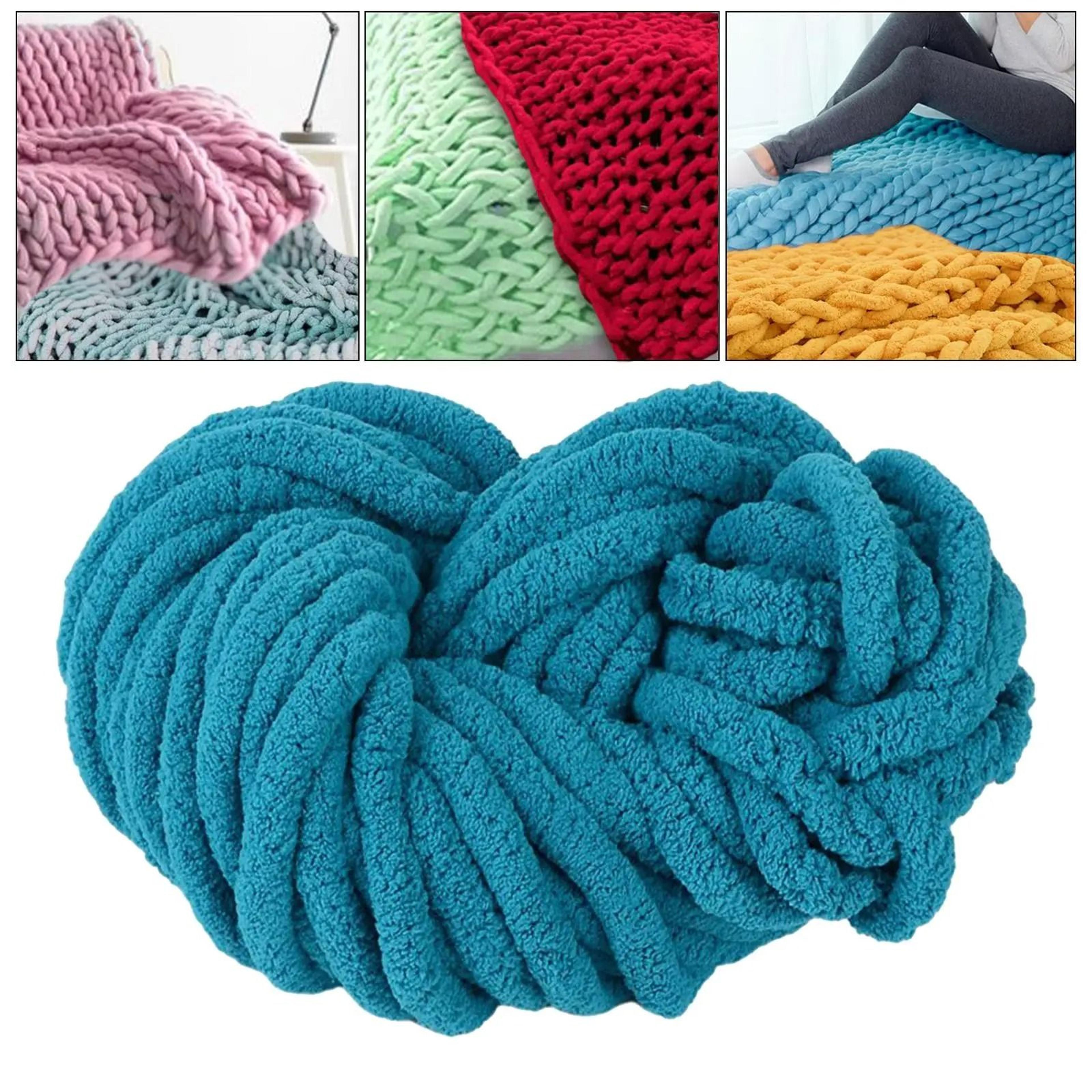 Washable Jumbo Chenille Chunky Yarn For Blankets Crochet  Arm Knitting 16