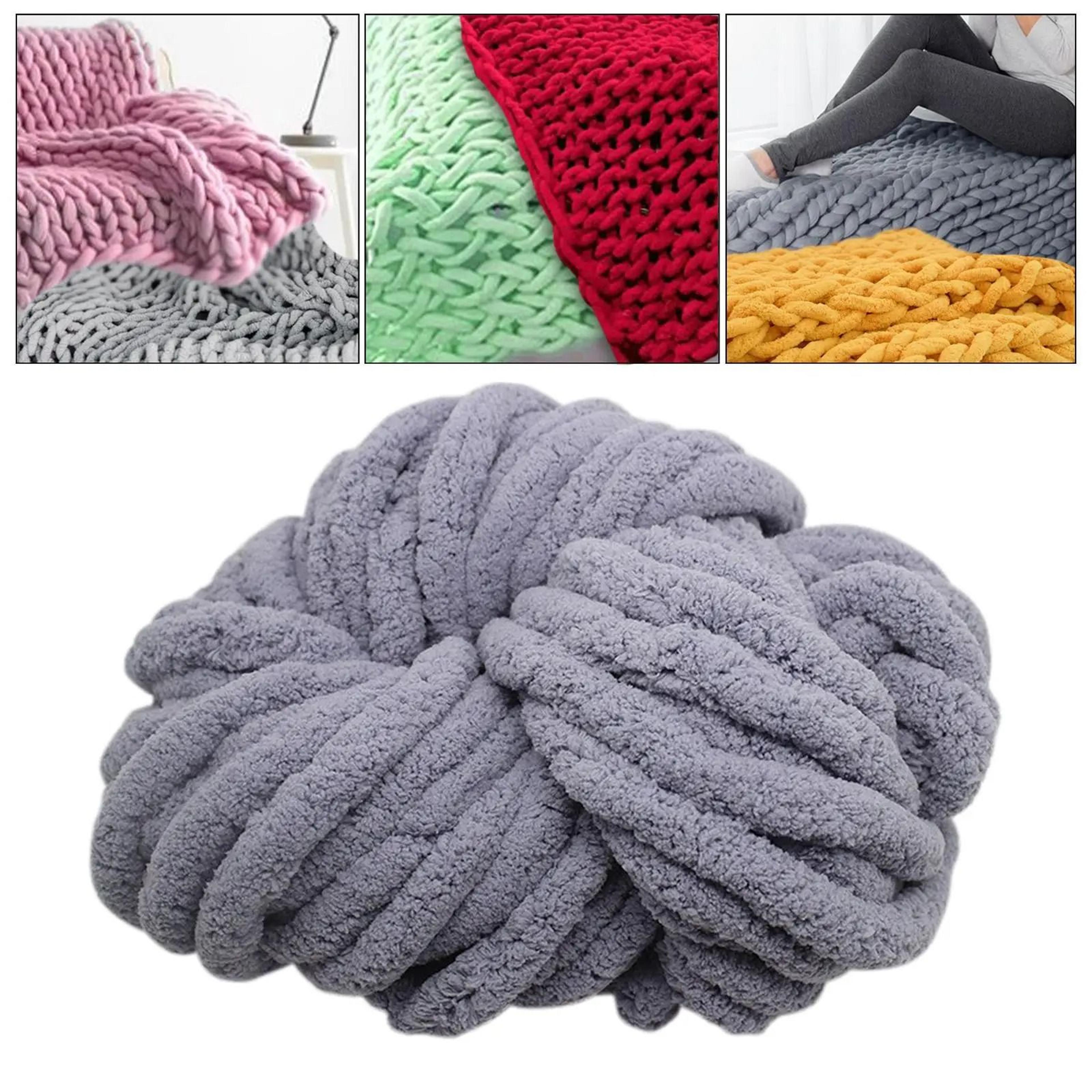 Washable Jumbo Chenille Chunky Yarn For Blankets Crochet  Arm Knitting 19