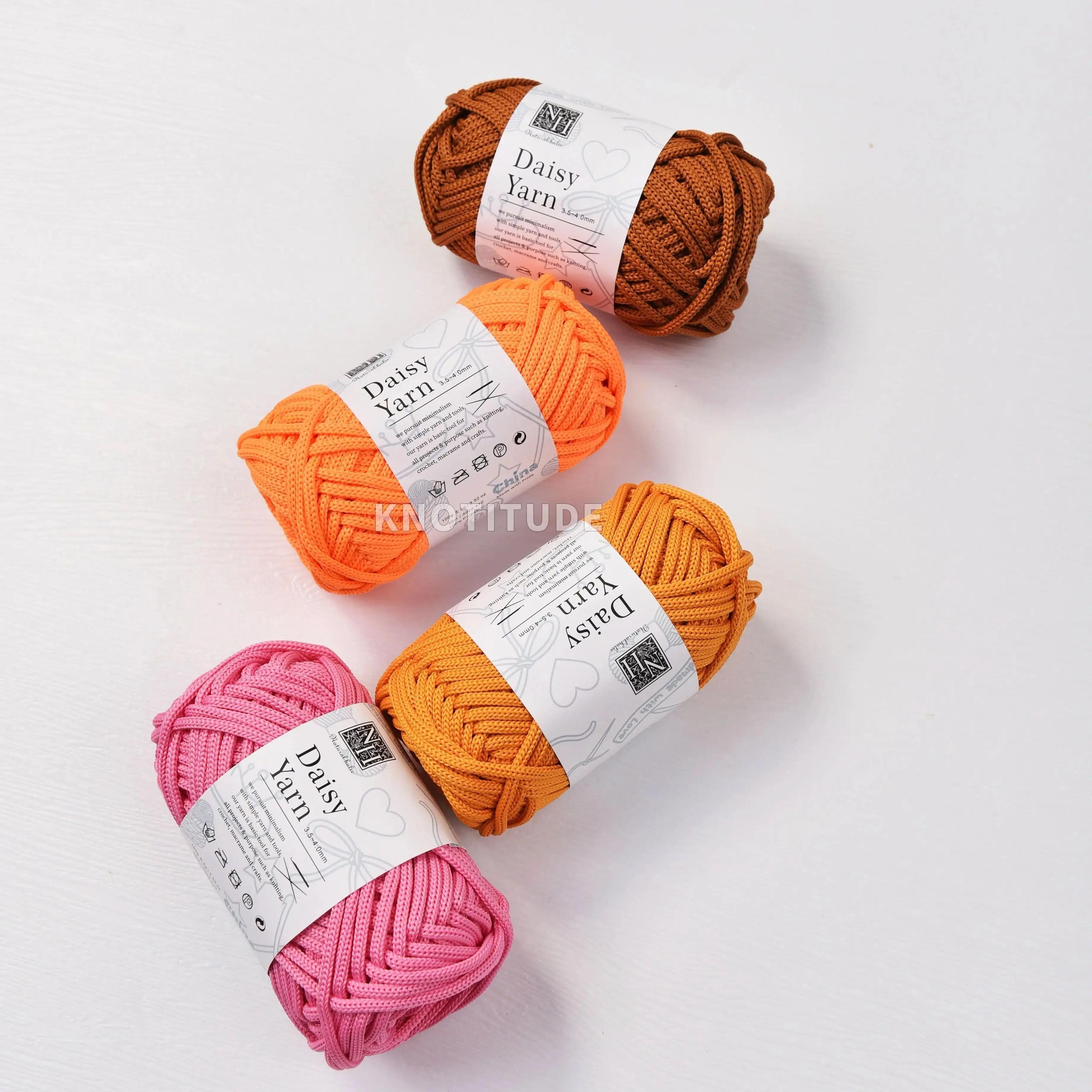 4mm Polyester Tube Yarn 40 Yd For Crochet Bags Rugs  DIY Crafts 4
