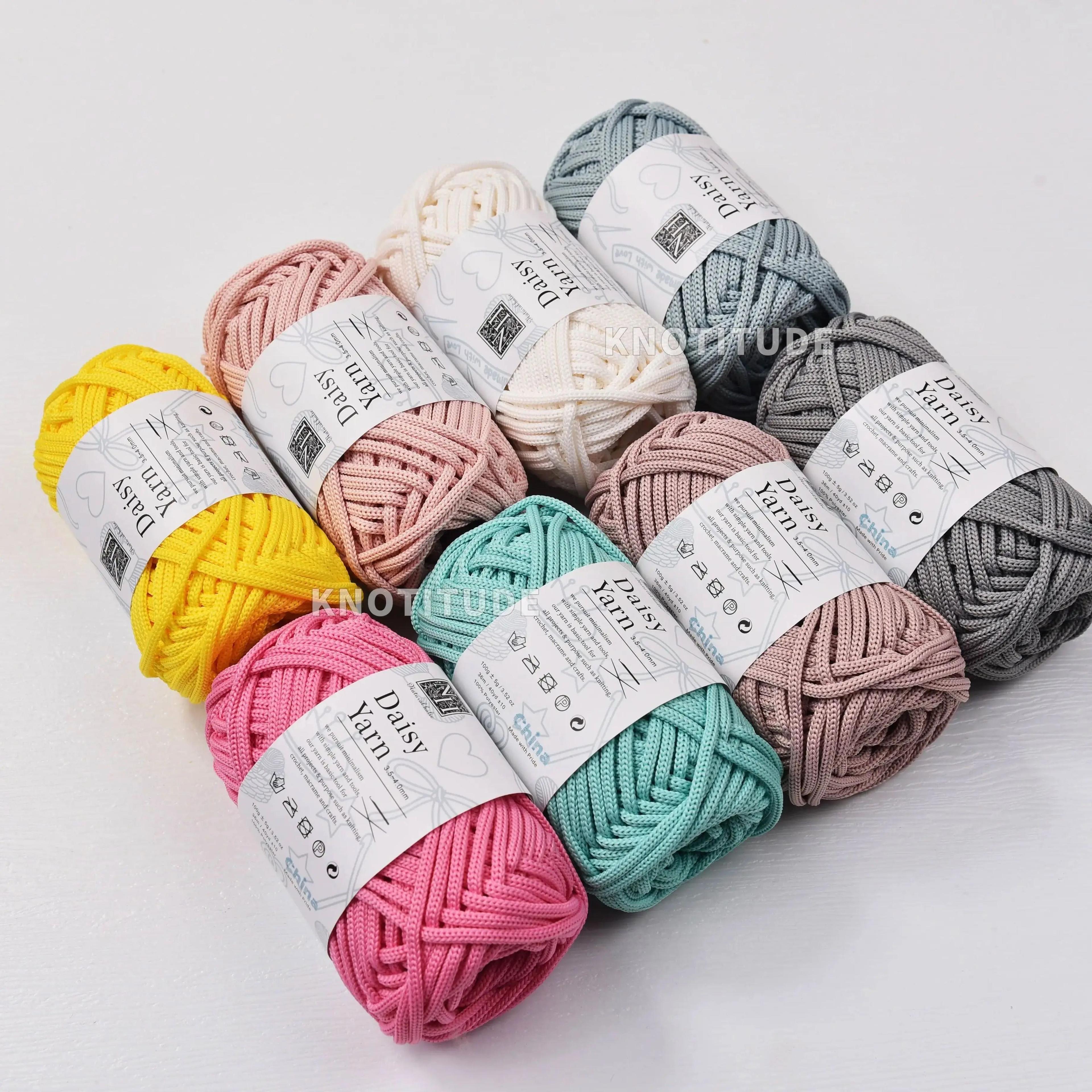 4mm Polyester Tube Yarn 40 Yd For Crochet Bags Rugs  DIY Crafts 5