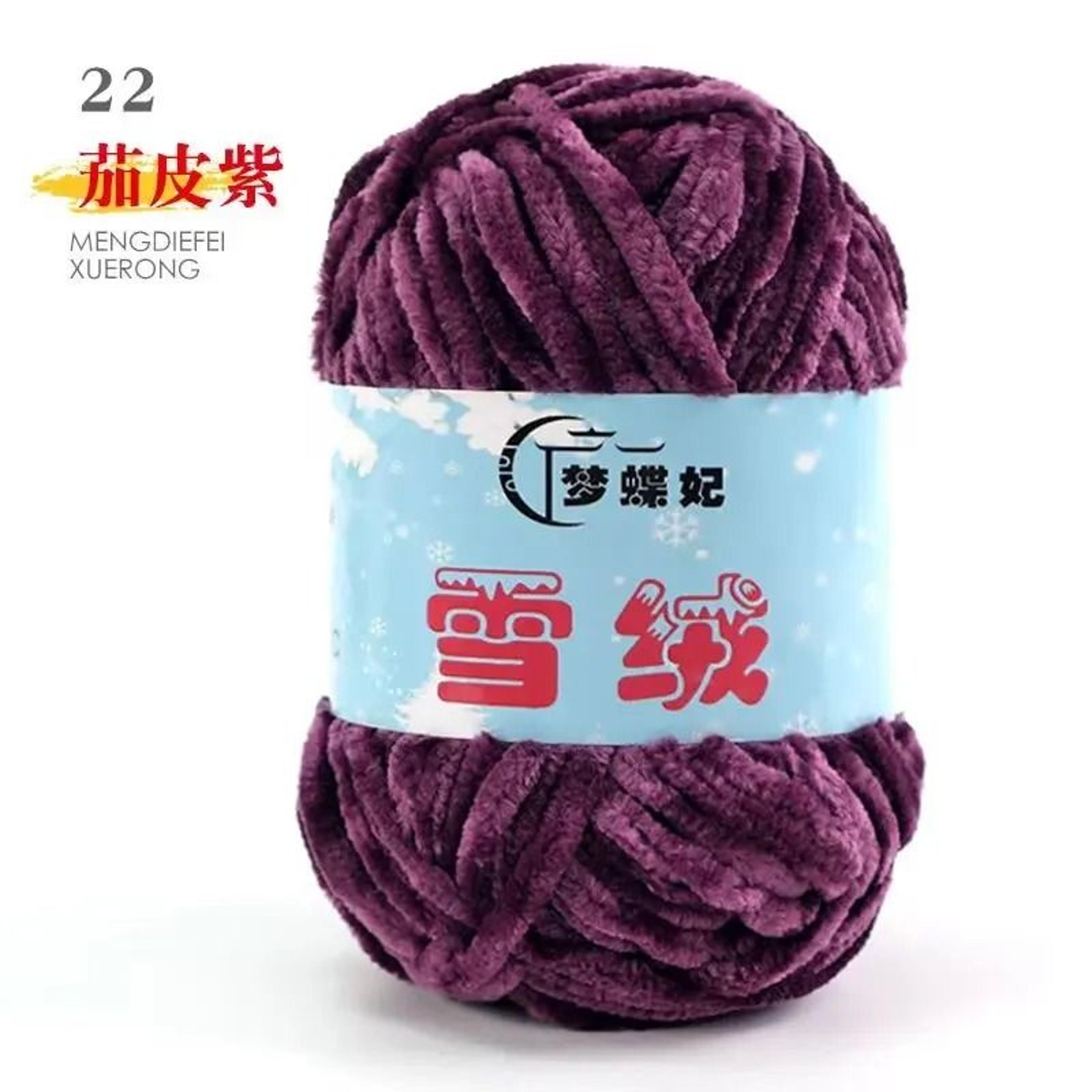 35 Oz Snow Velvet Chenille Chunky Yarn For Crochet Knitting  Cozy DIY Crafts 20