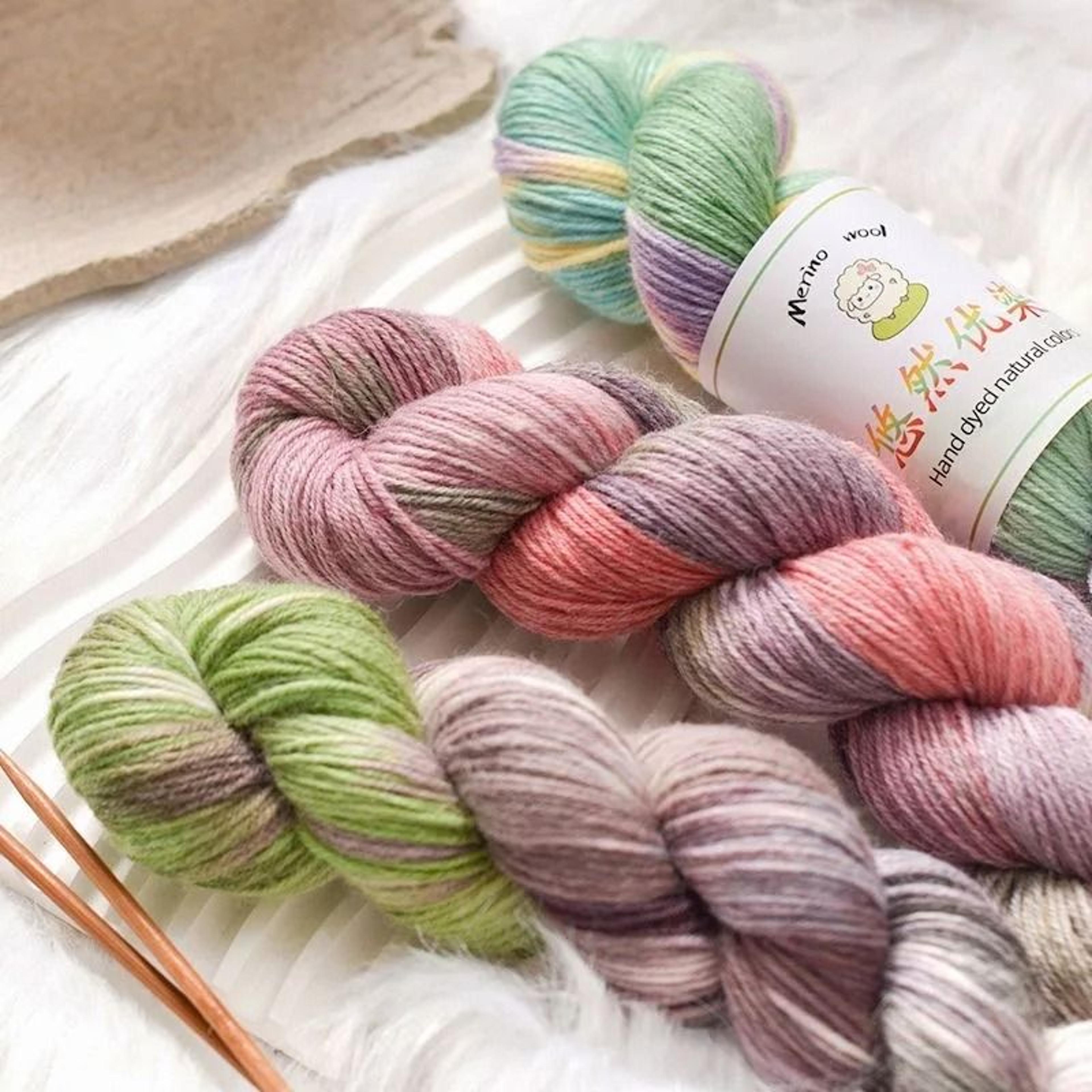 Hand Dyed Rainbow Merino Wool Yarn 35 Oz Soft Knitting Yarn For Sweaters Scarves Hats And Crochet 3