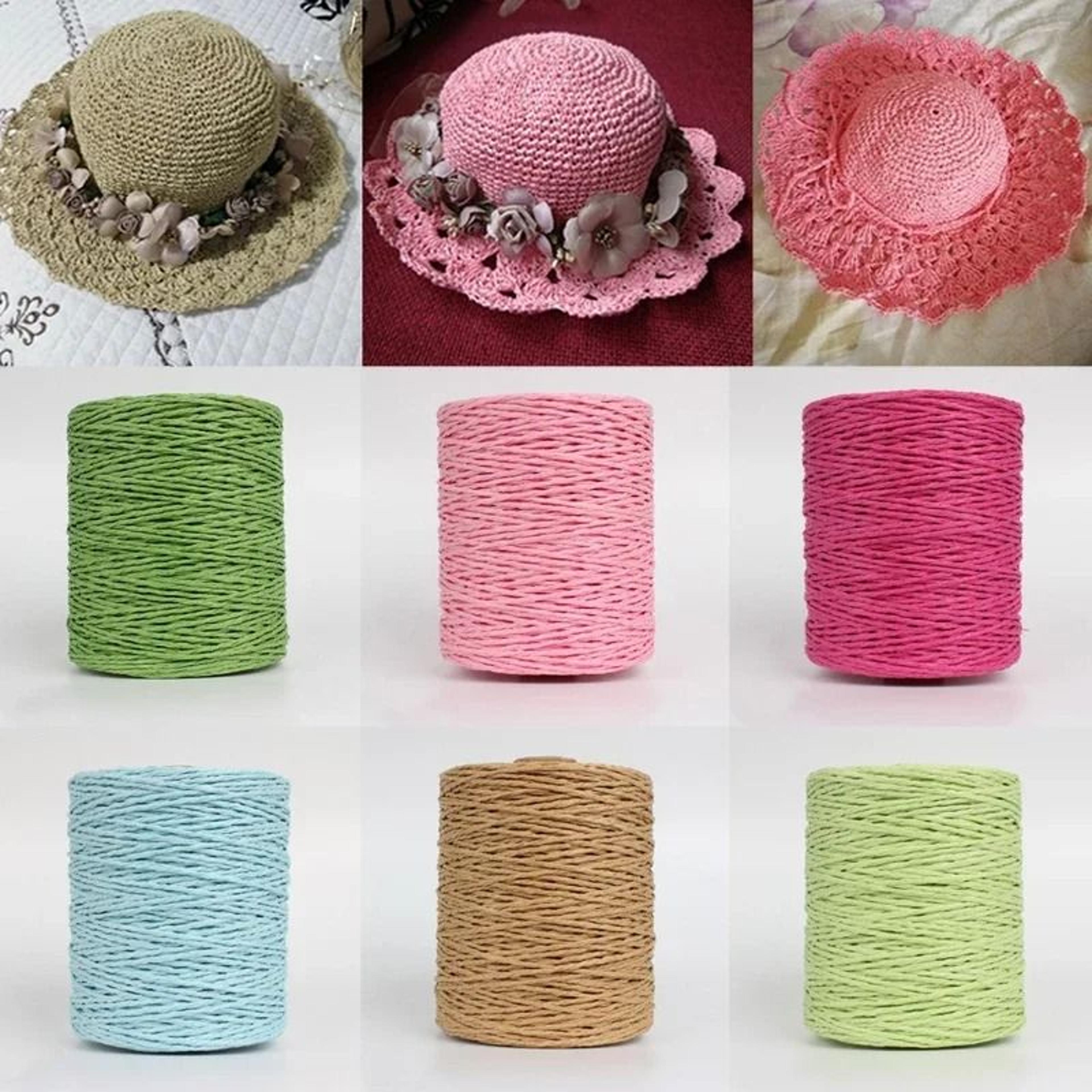 Natural Raffia Straw Yarn 306 To 328 Yd Colorful Crochet Yarn For Summer Hats Bags And Basket Weavi 2