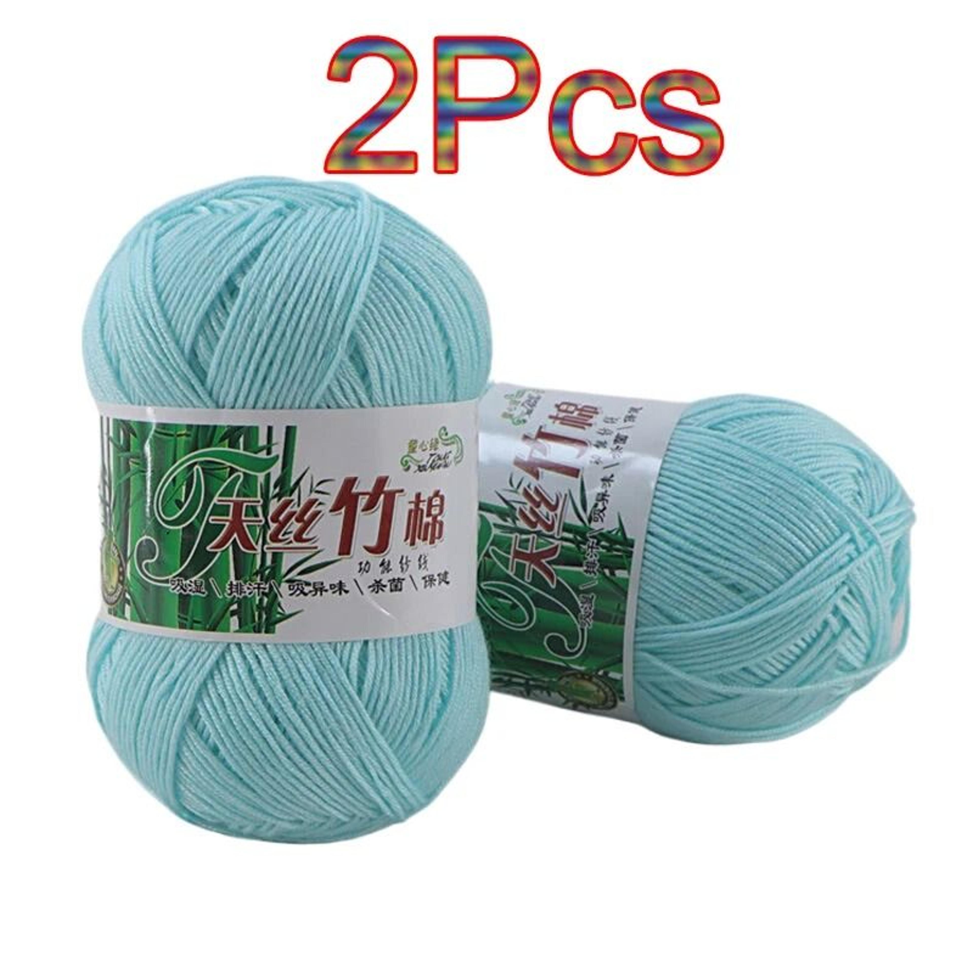 2 Pack Soft Bamboo Yarn For Baby Knitting And Crochet Lightweight Summer Yarn 16