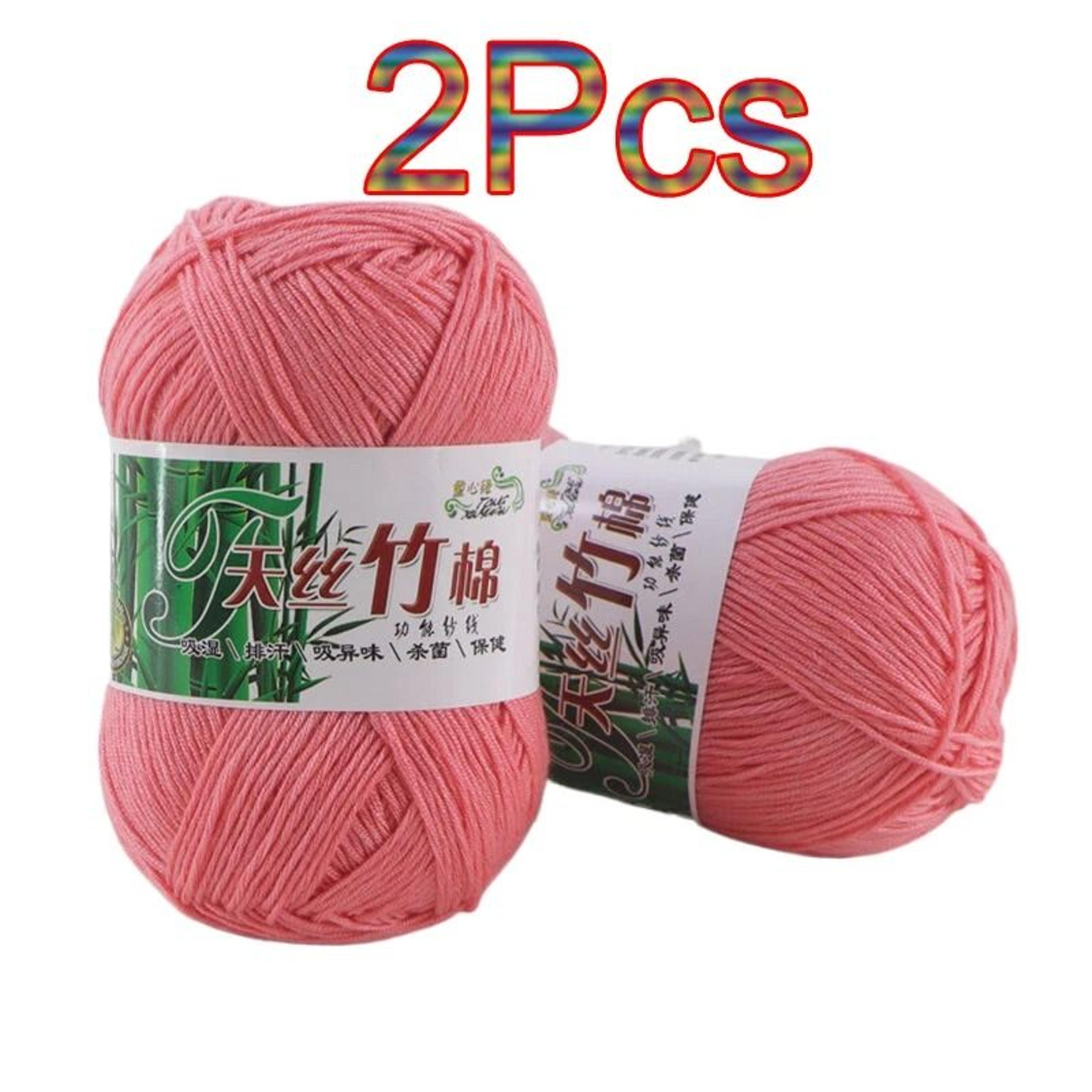 2 Pack Soft Bamboo Yarn For Baby Knitting And Crochet Lightweight Summer Yarn 26