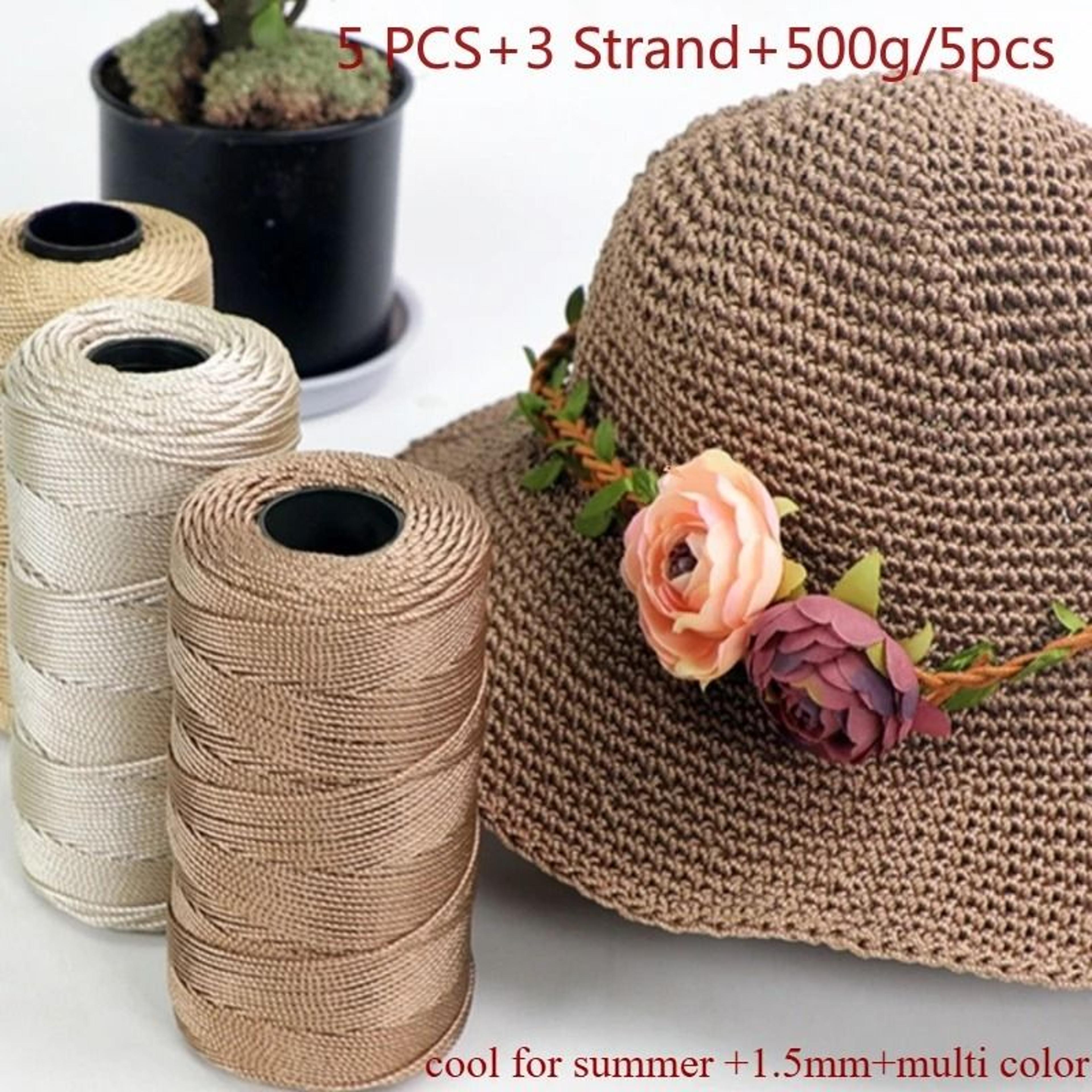 Colorful Ice Silk Crochet Yarn Set 5 Pack 500g Thin 15mm Yarn For DIY Bags Hats  Summer Crafts 1