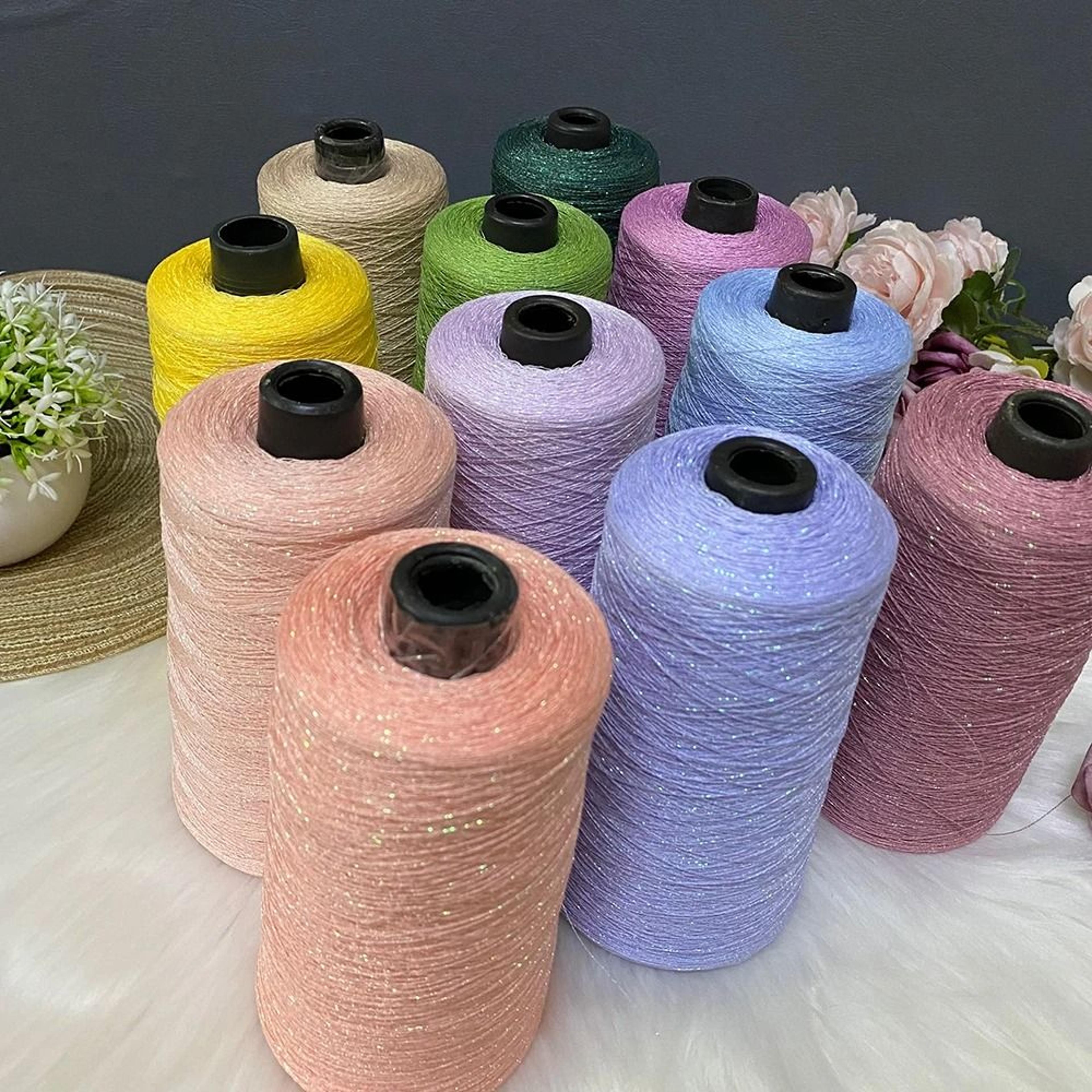 Rainbow Shimmer Linen Blend Knitting And Crochet Yarn 882 Oz For Summer DIY Projects 3