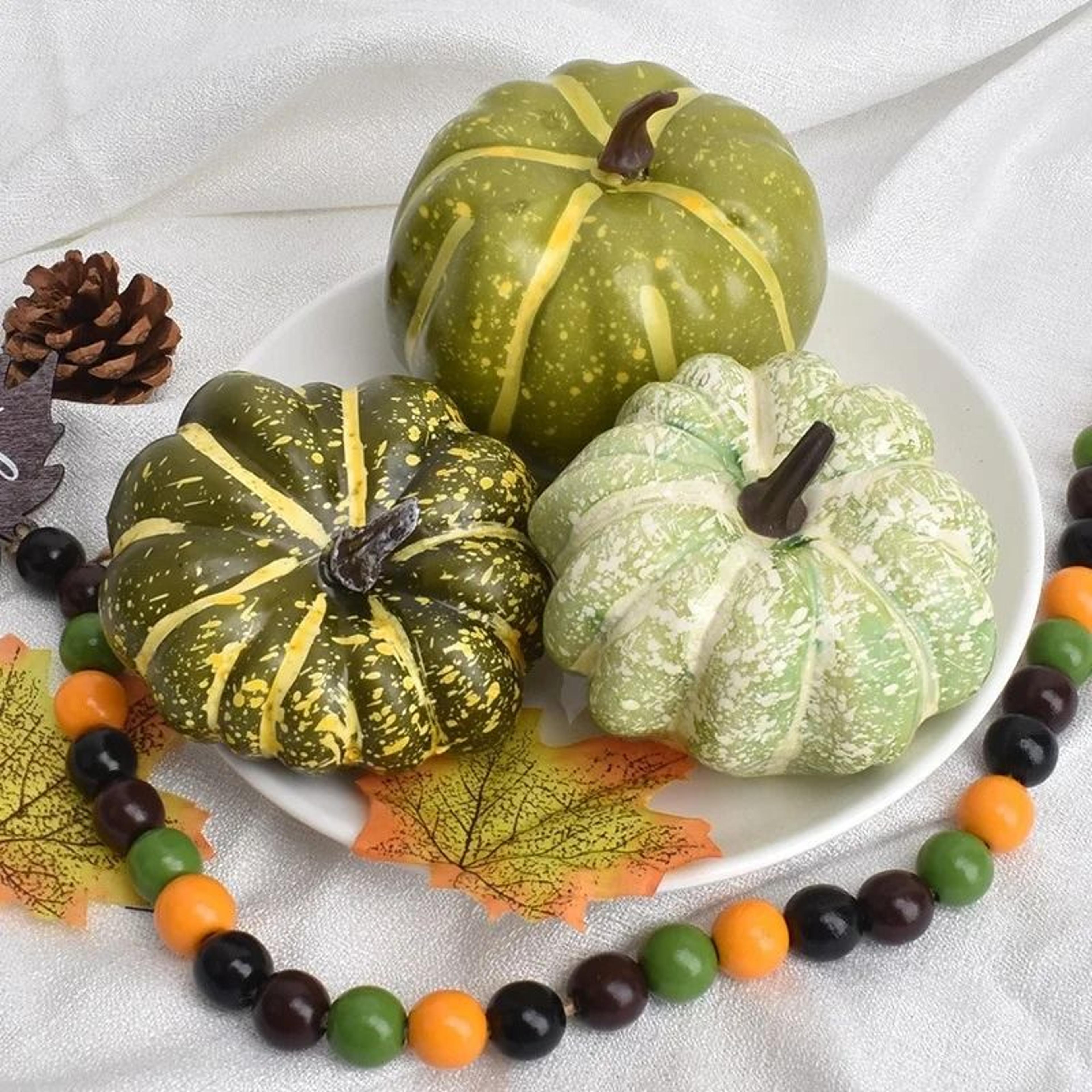 Pink And Green Decorative Foam Pumpkins For Halloween Thanksgiving And Fall Decor 3