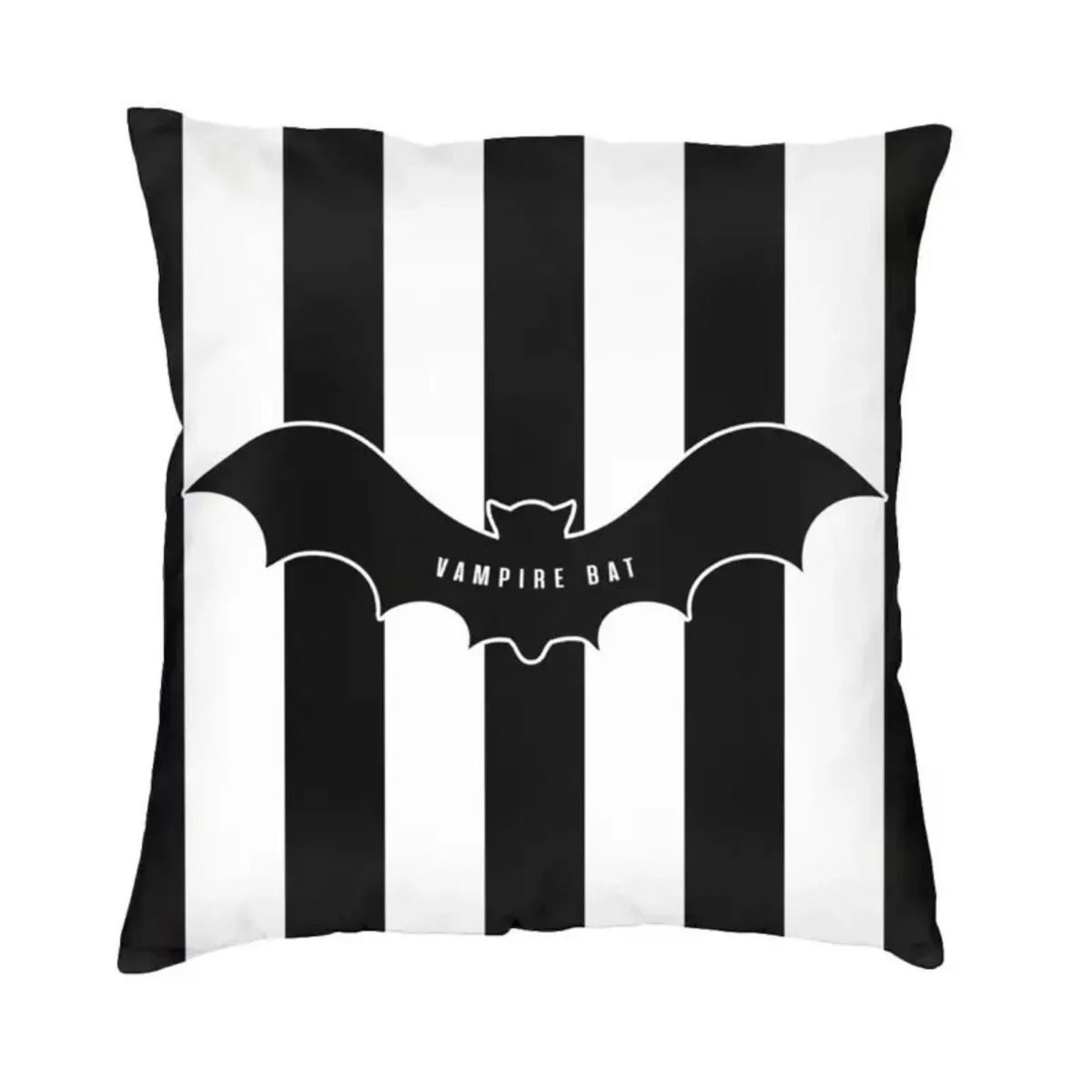 Pastel Goth Pink And Black Bat Throw Pillow Cover For Halloween Home Decor 23