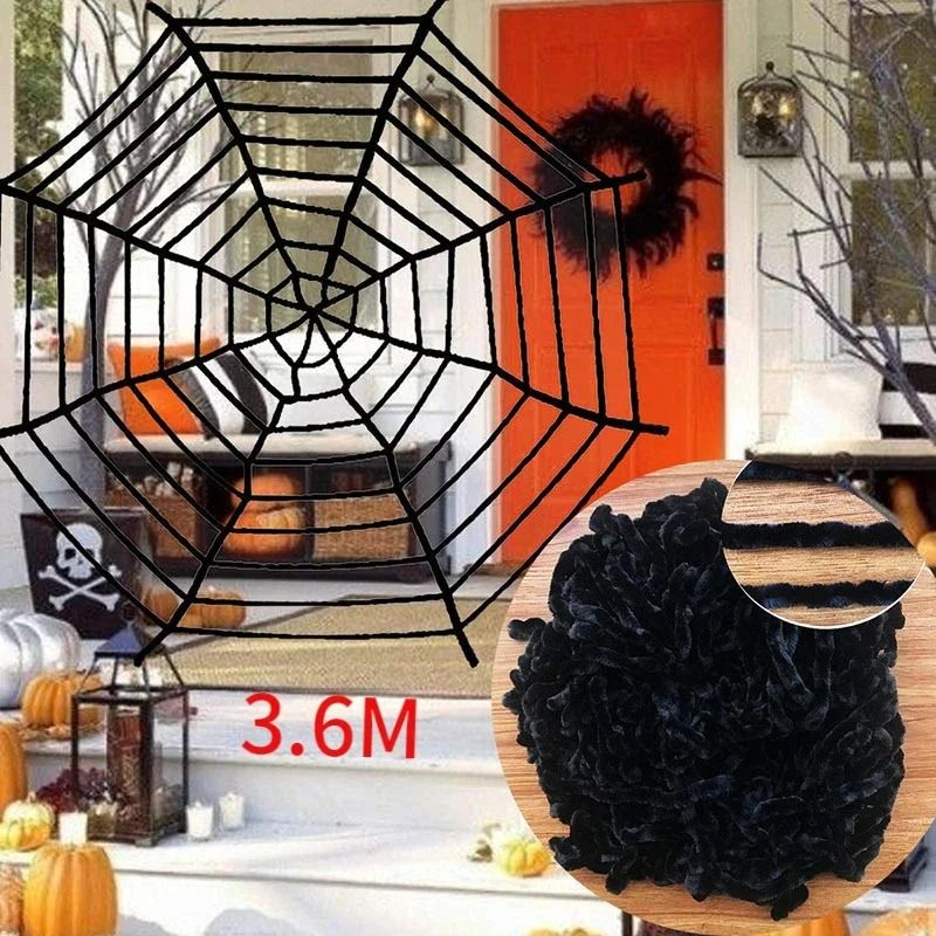 Giant Black Plush Spider Halloween Decoration 6