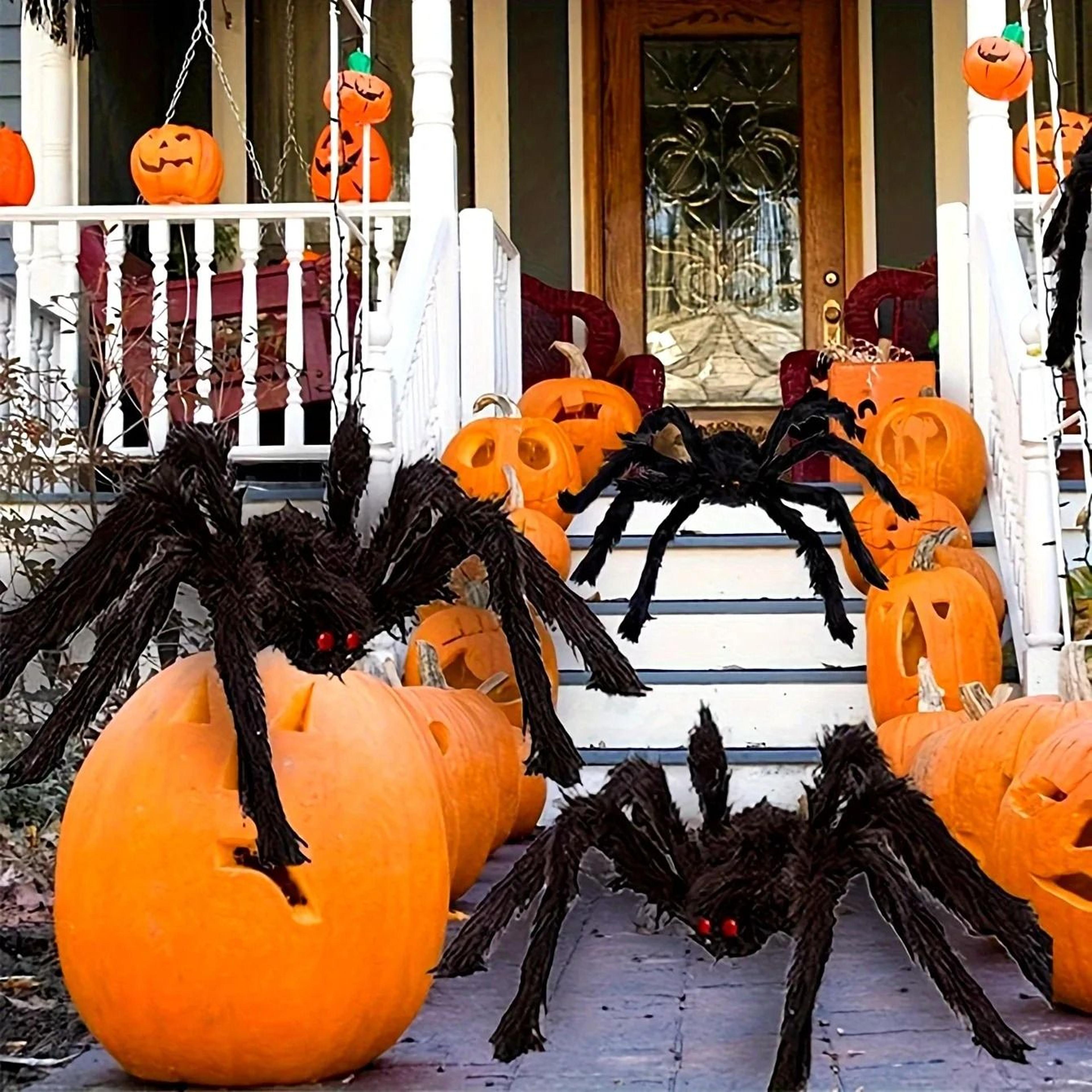 Giant Hairy Halloween Spider For Yard And Porch Decor 1