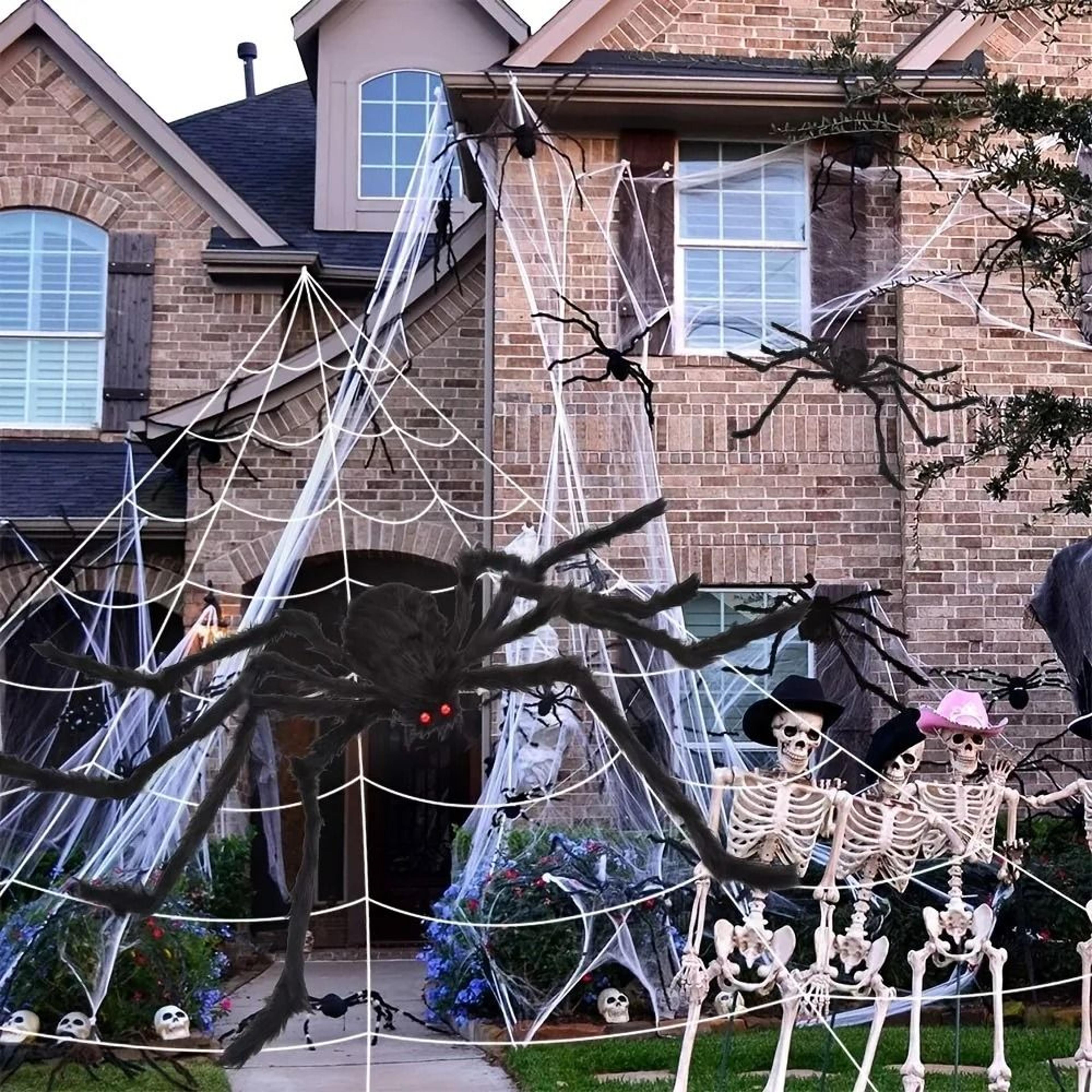 Giant Hairy Halloween Spider For Yard And Porch Decor 3