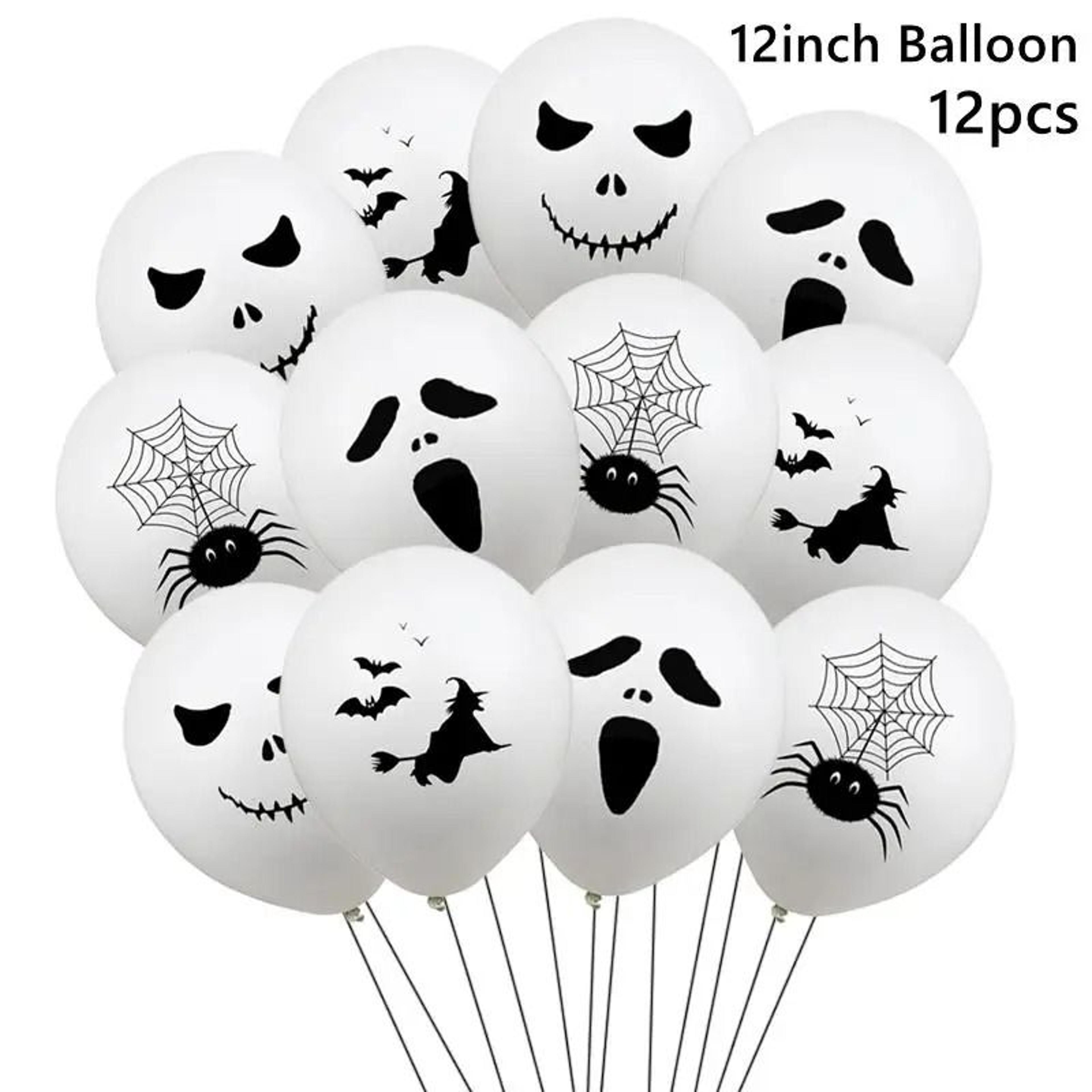 12 Piece Halloween Foil Balloon Set Ghost Pumpkin Bat Party Decorations 6