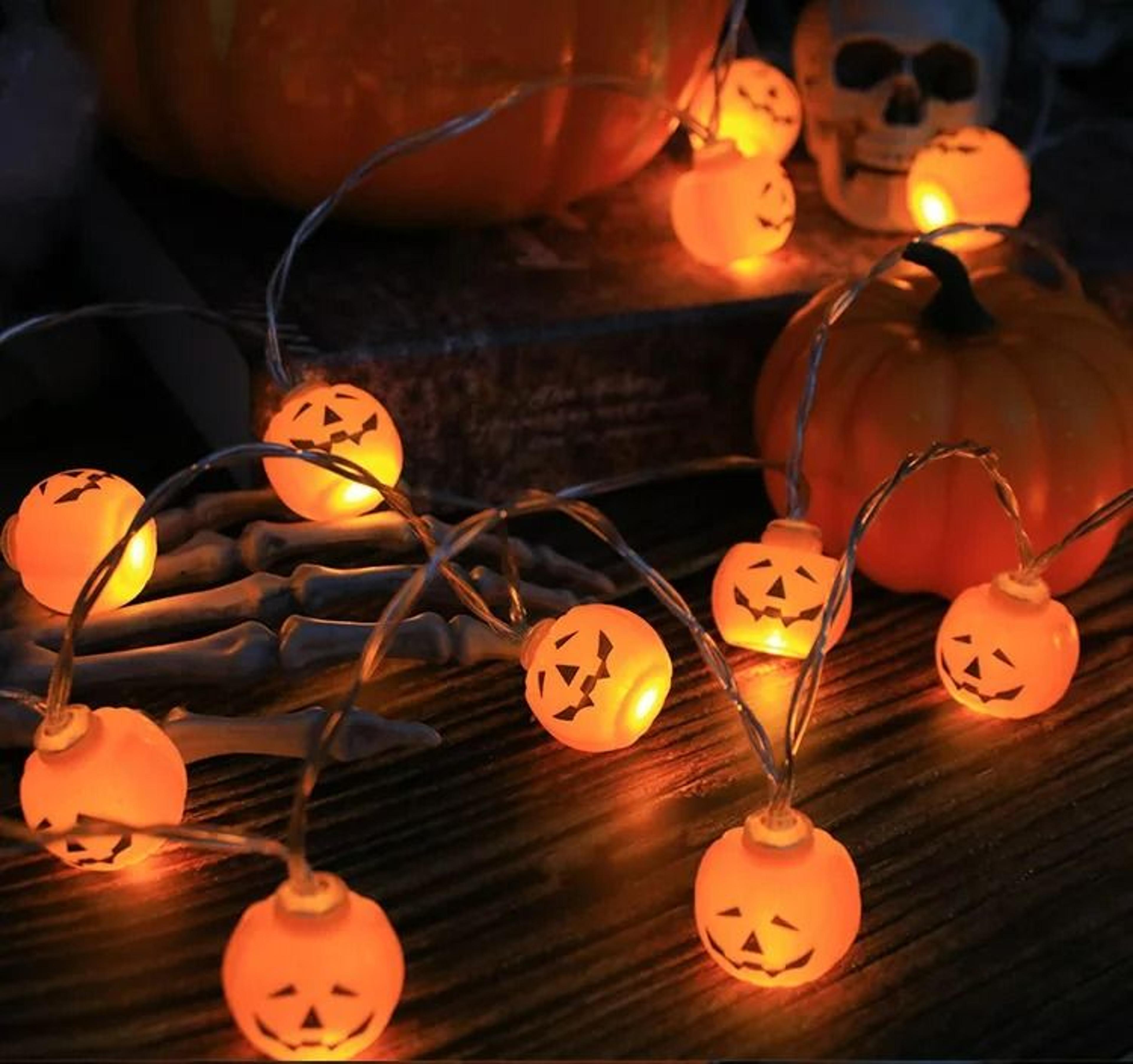 Halloween LED String Lights Pumpkin Skull Eyeball Spooky Party Decor 3