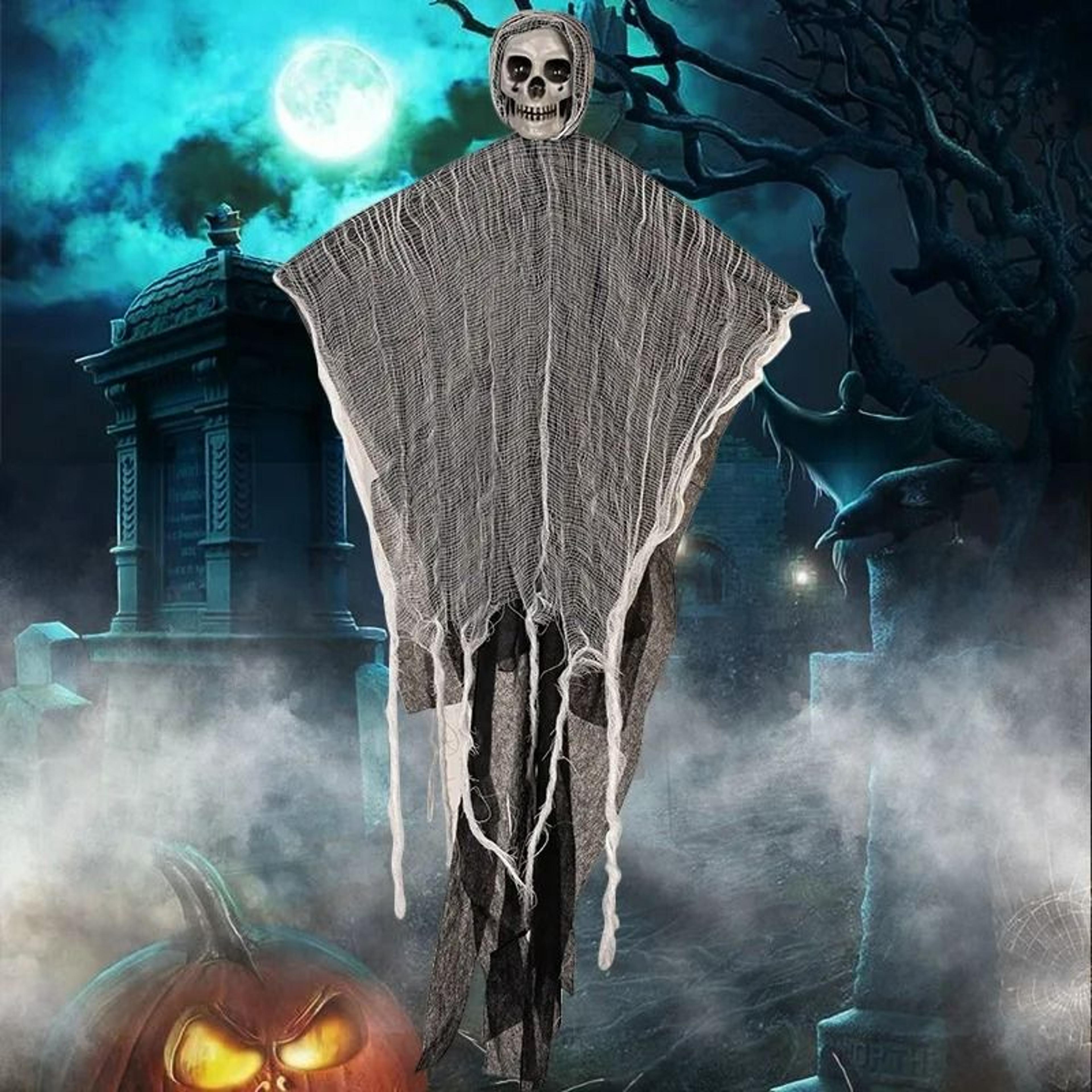 hanging skull ghost halloween haunted house indoor outdoor decor
