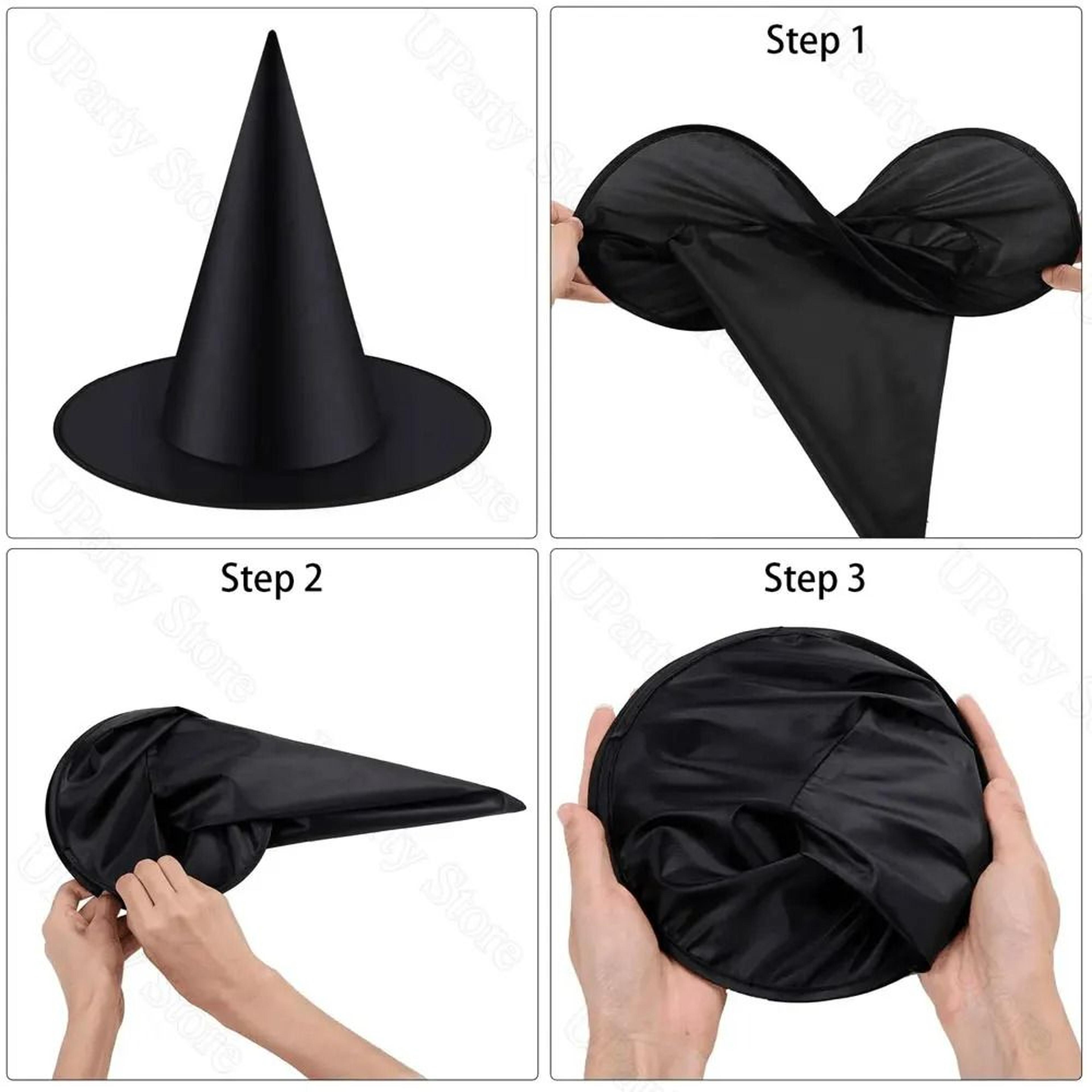 6 Or 12 Piece Hanging Black Witch Hats Halloween Porch Yard Decor 9