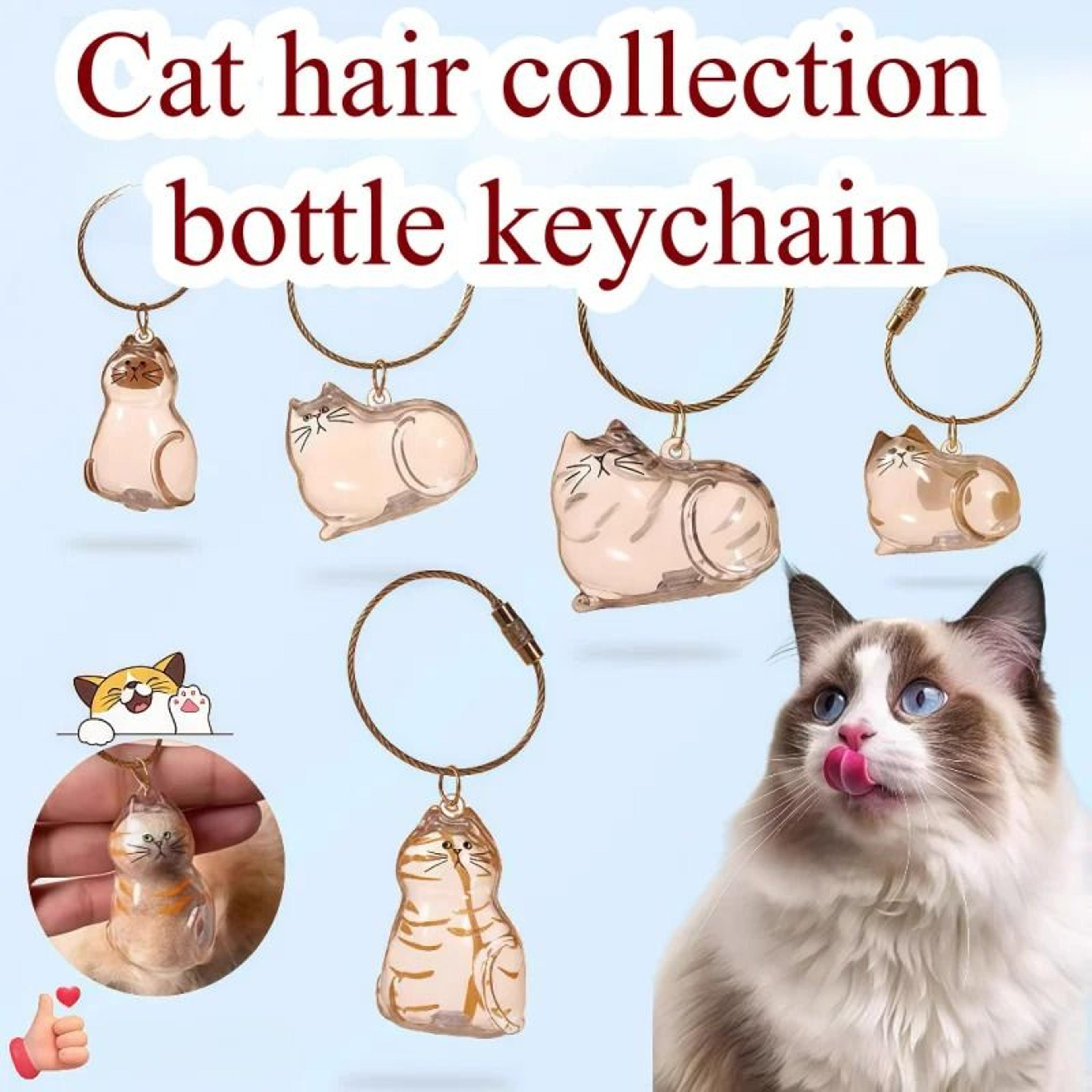 pet hair keepsake keychain transparent cat and dog fur memorial pendant