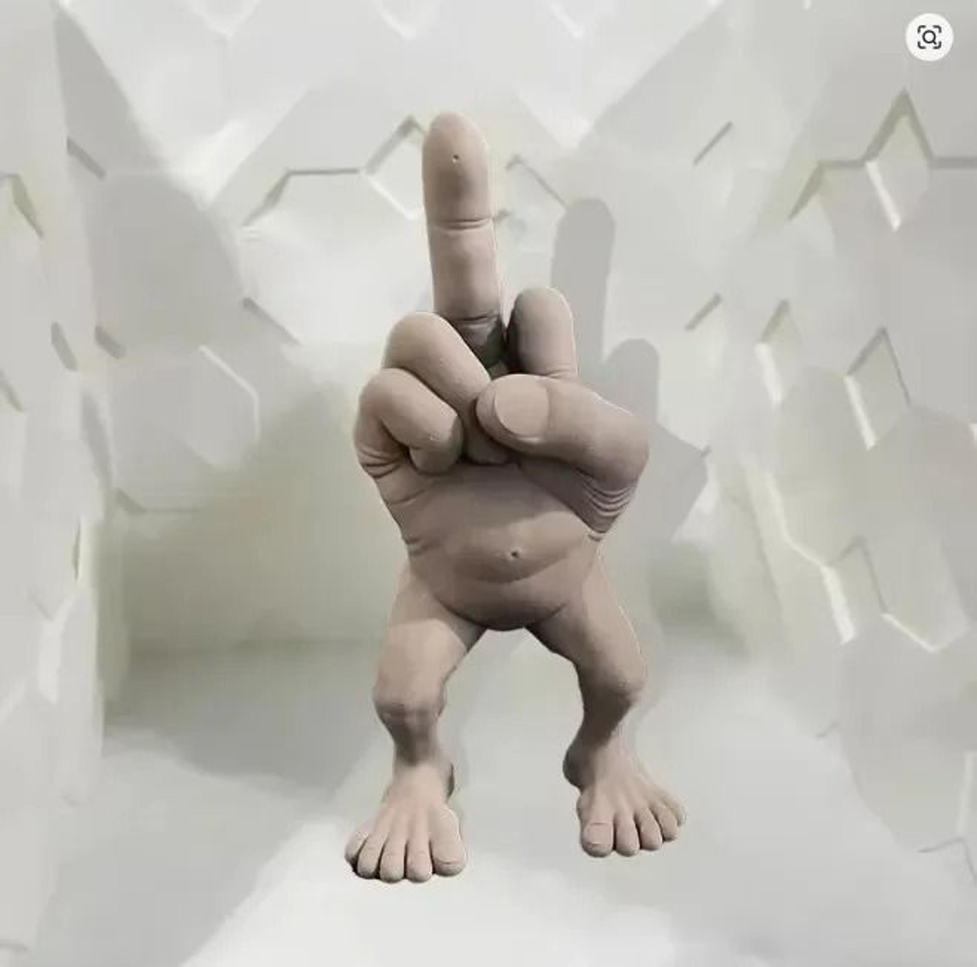 Funny Middle Finger Figure With Legs 3D Printed Desk Ornament 6
