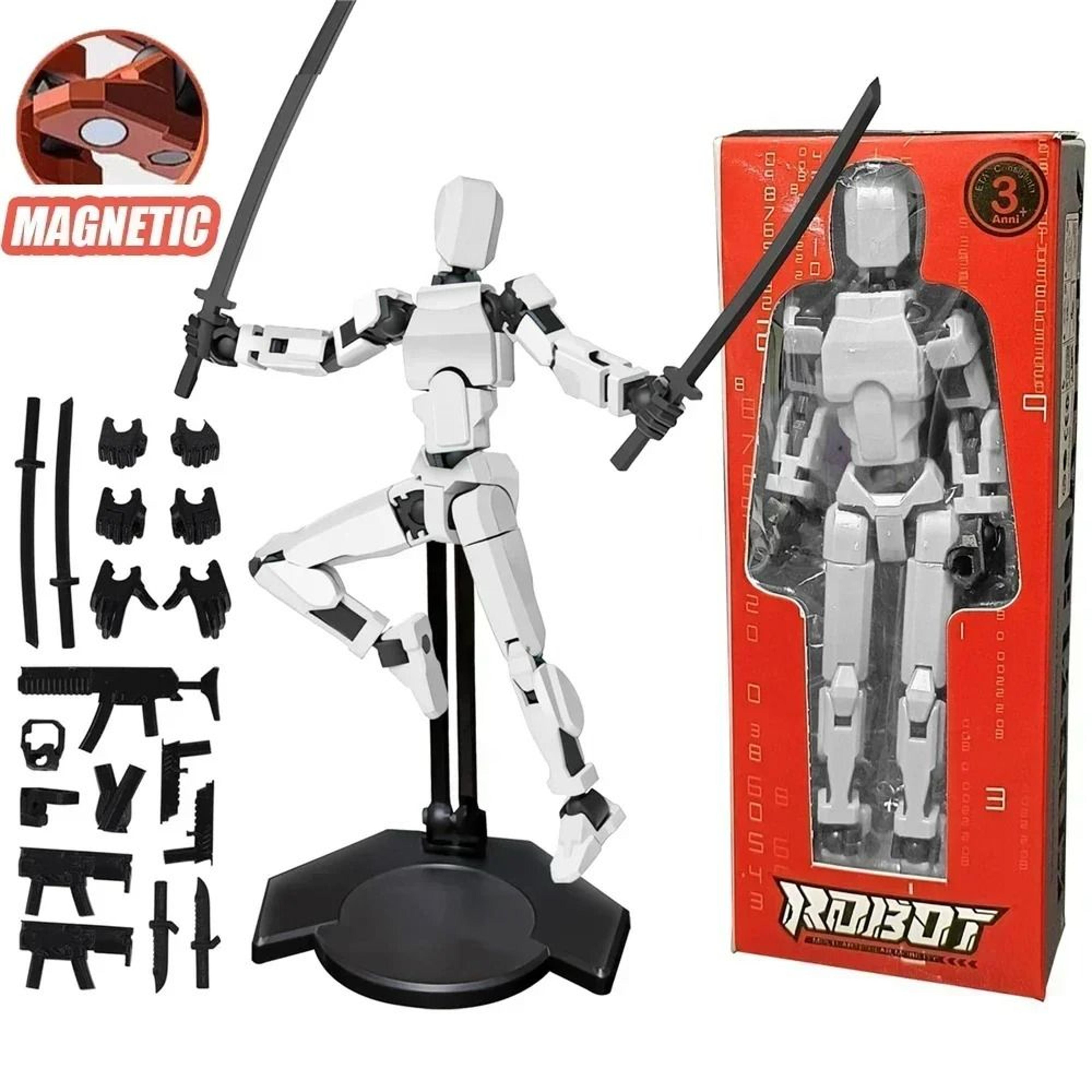 T13 Movable Robot Action Figure With Holder Poseable Dummy Toy 9