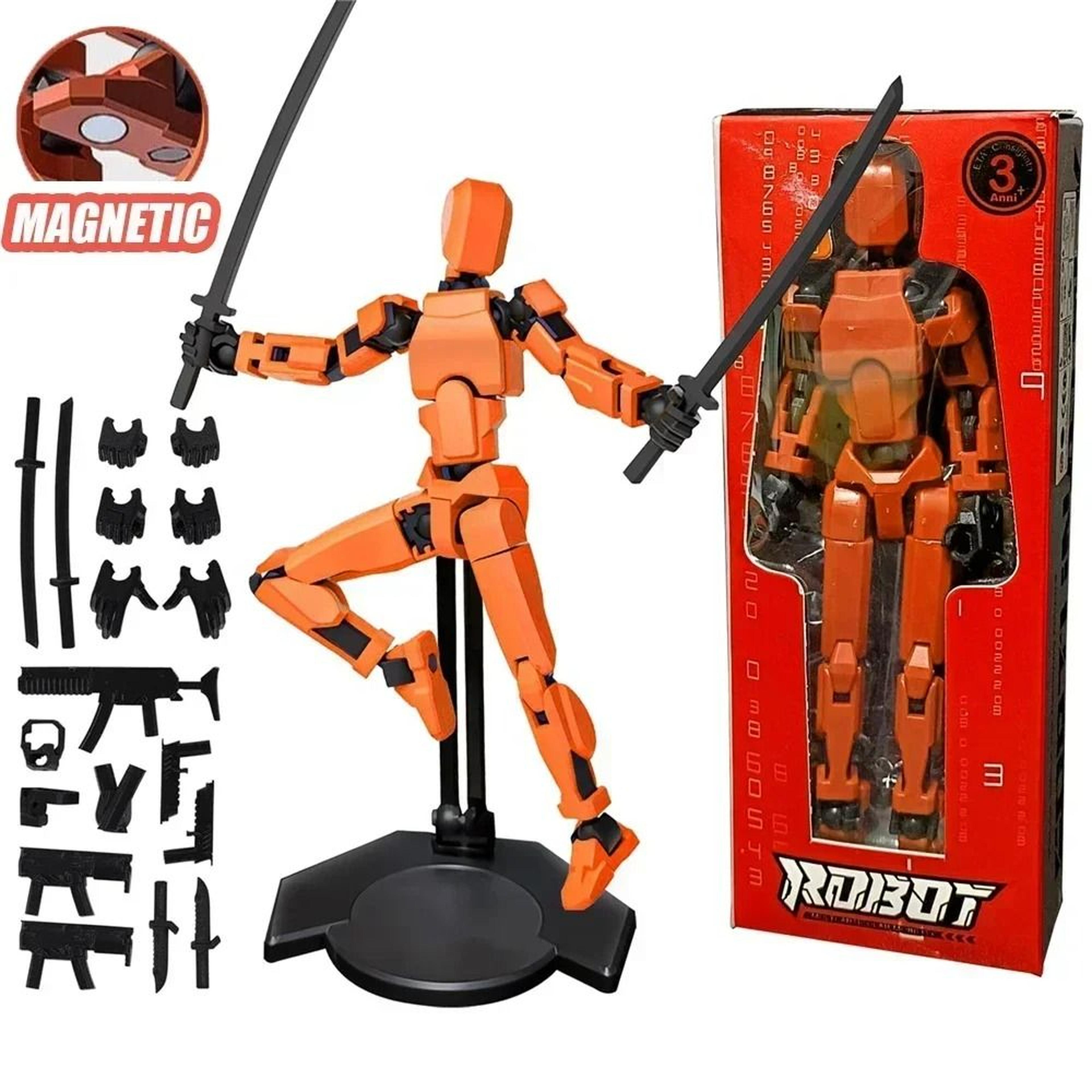 T13 Movable Robot Action Figure With Holder Poseable Dummy Toy 12