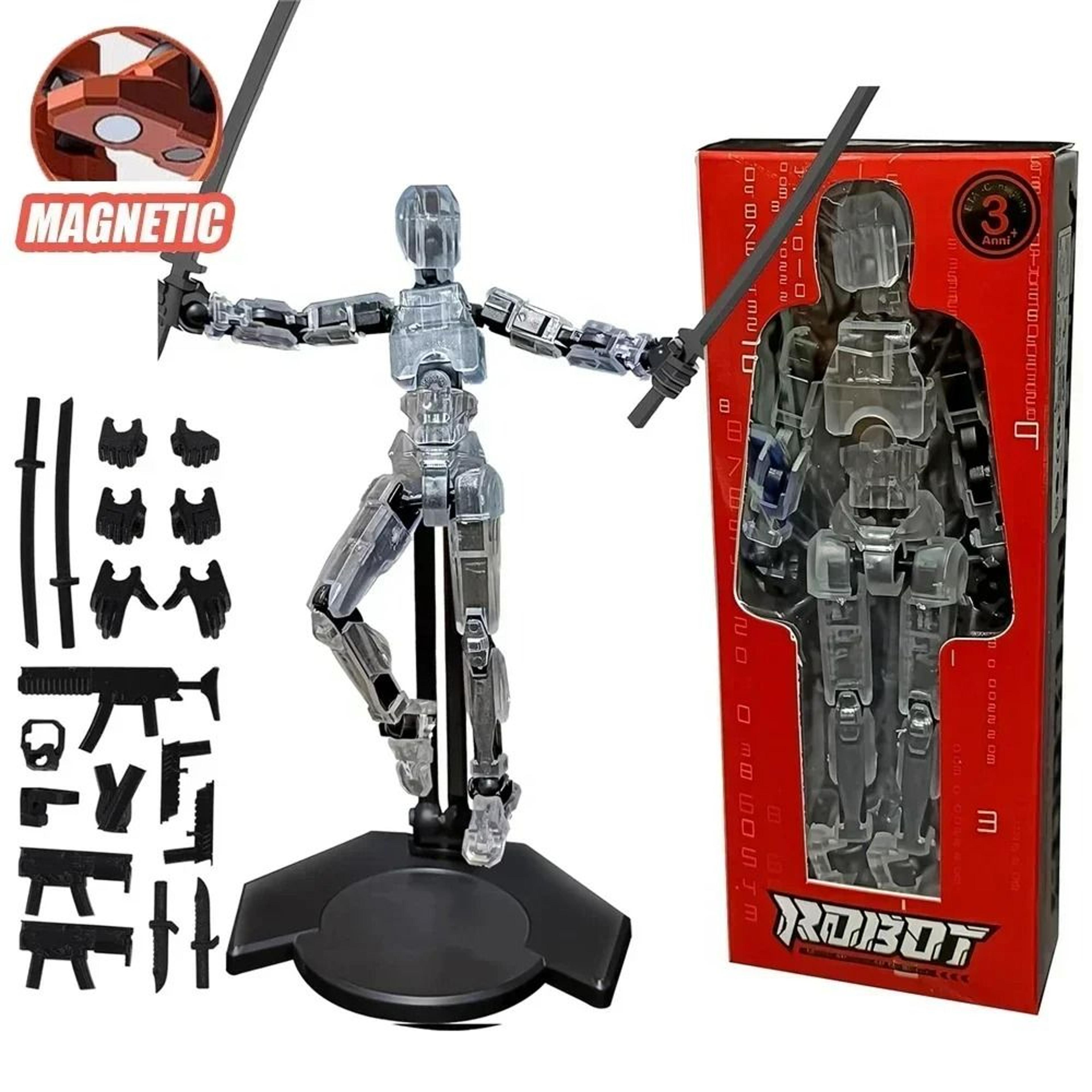 T13 Movable Robot Action Figure With Holder Poseable Dummy Toy 8