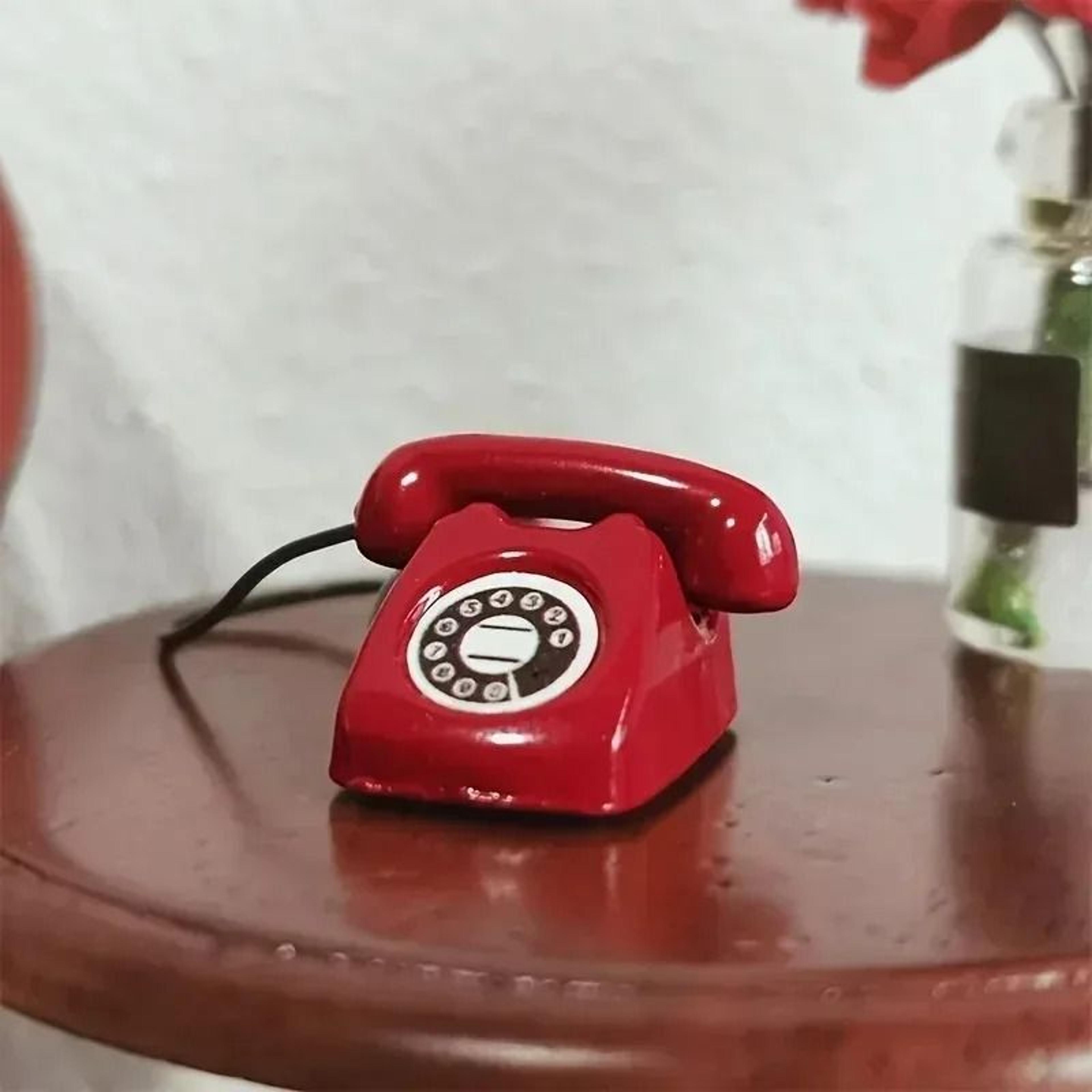 vintage rotary miniature phone for 1/12 dollhouse decor