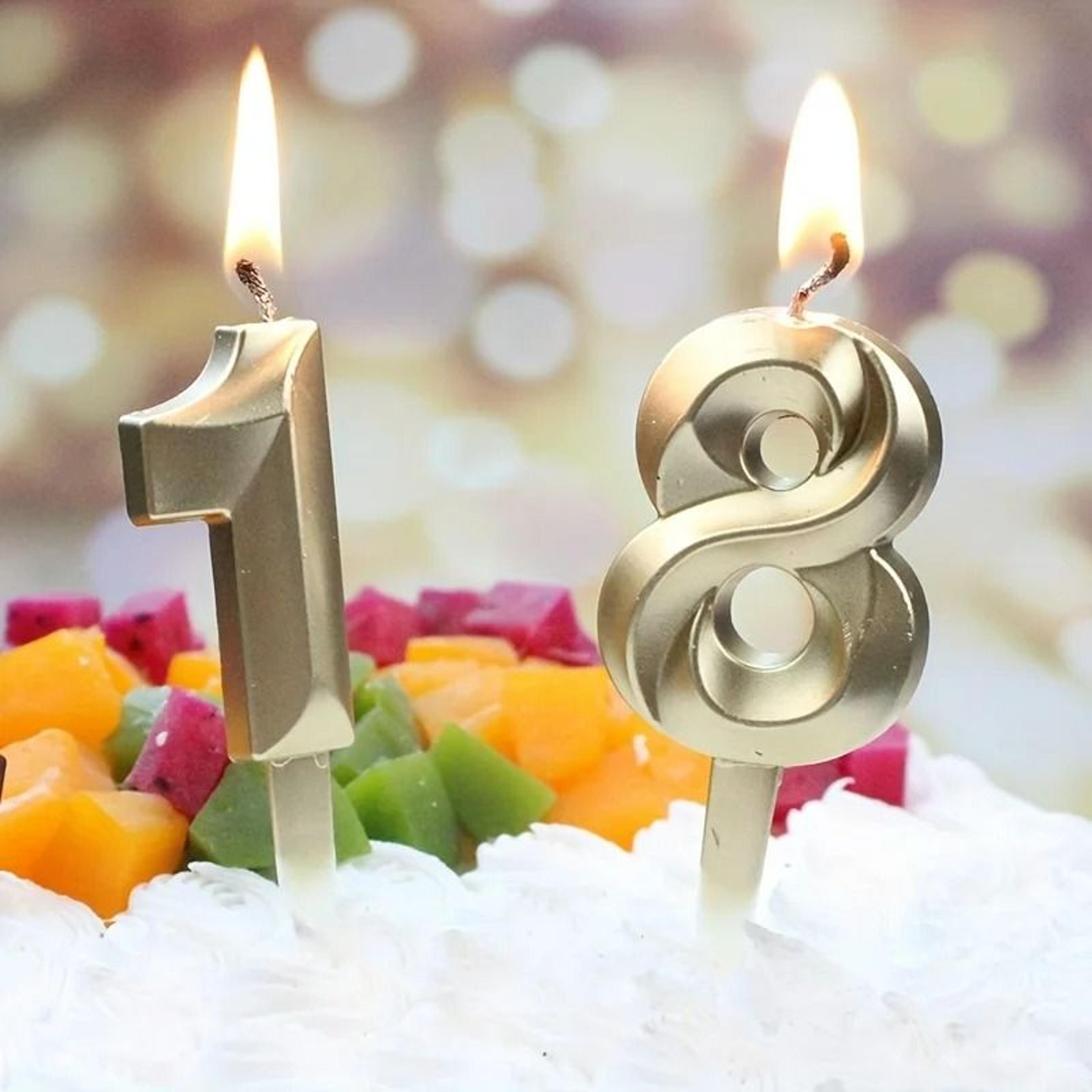 gold 3d diamond number birthday candle cake topper for celebrations