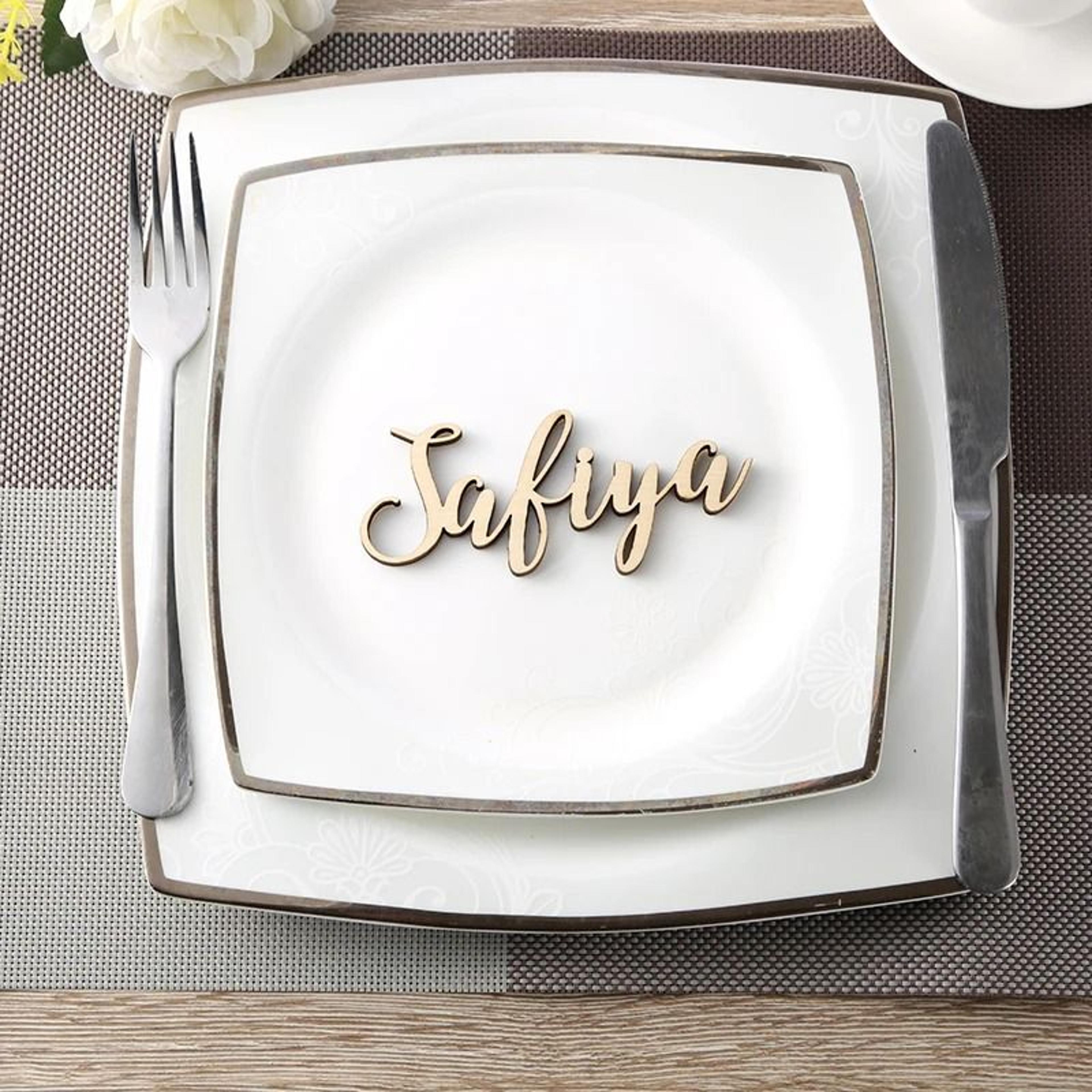Personalized Wooden Name Place Cards For Wedding Table Settings 1