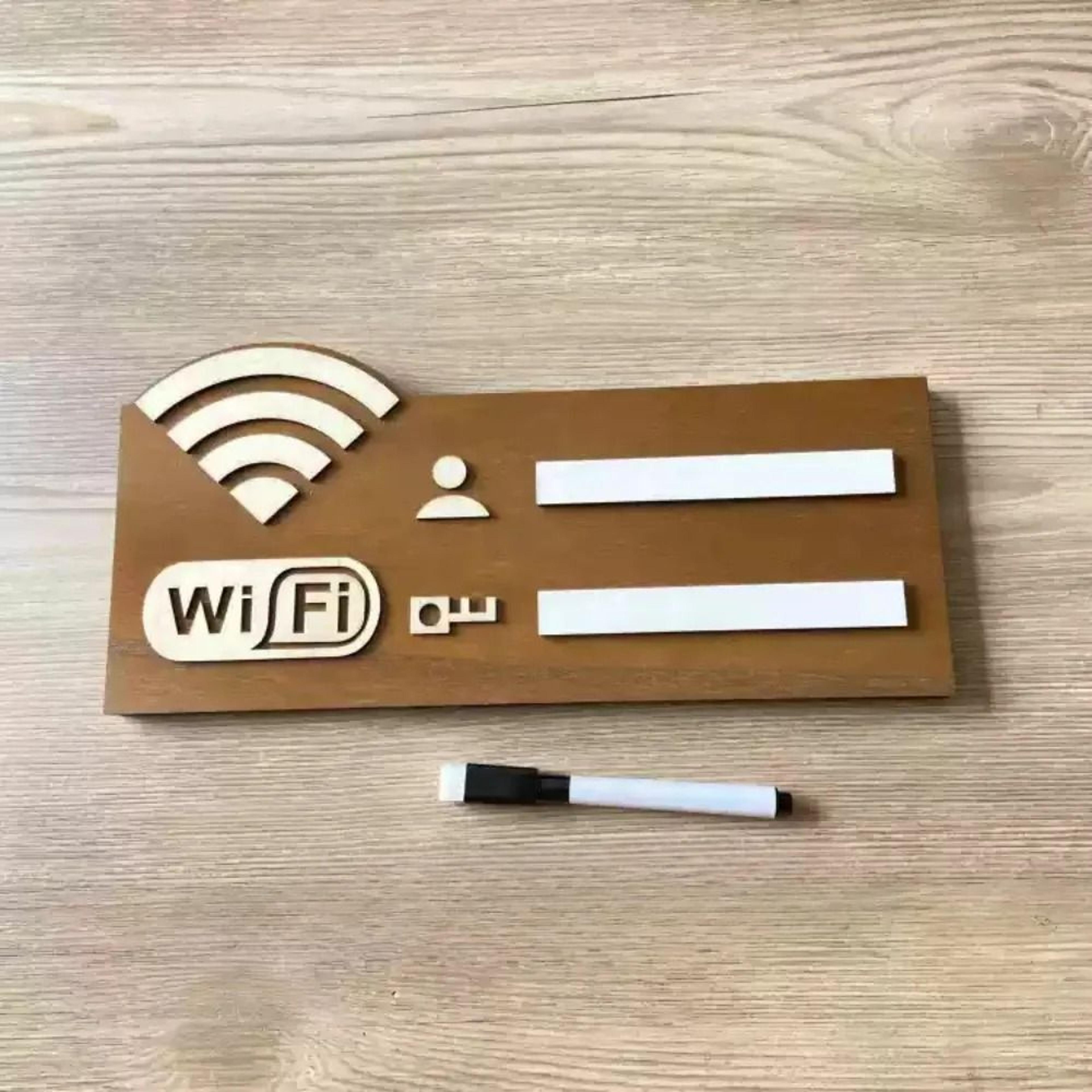 Rustic Wooden WiFi Password Sign Writable Wall Plaque For Home And Guests 6
