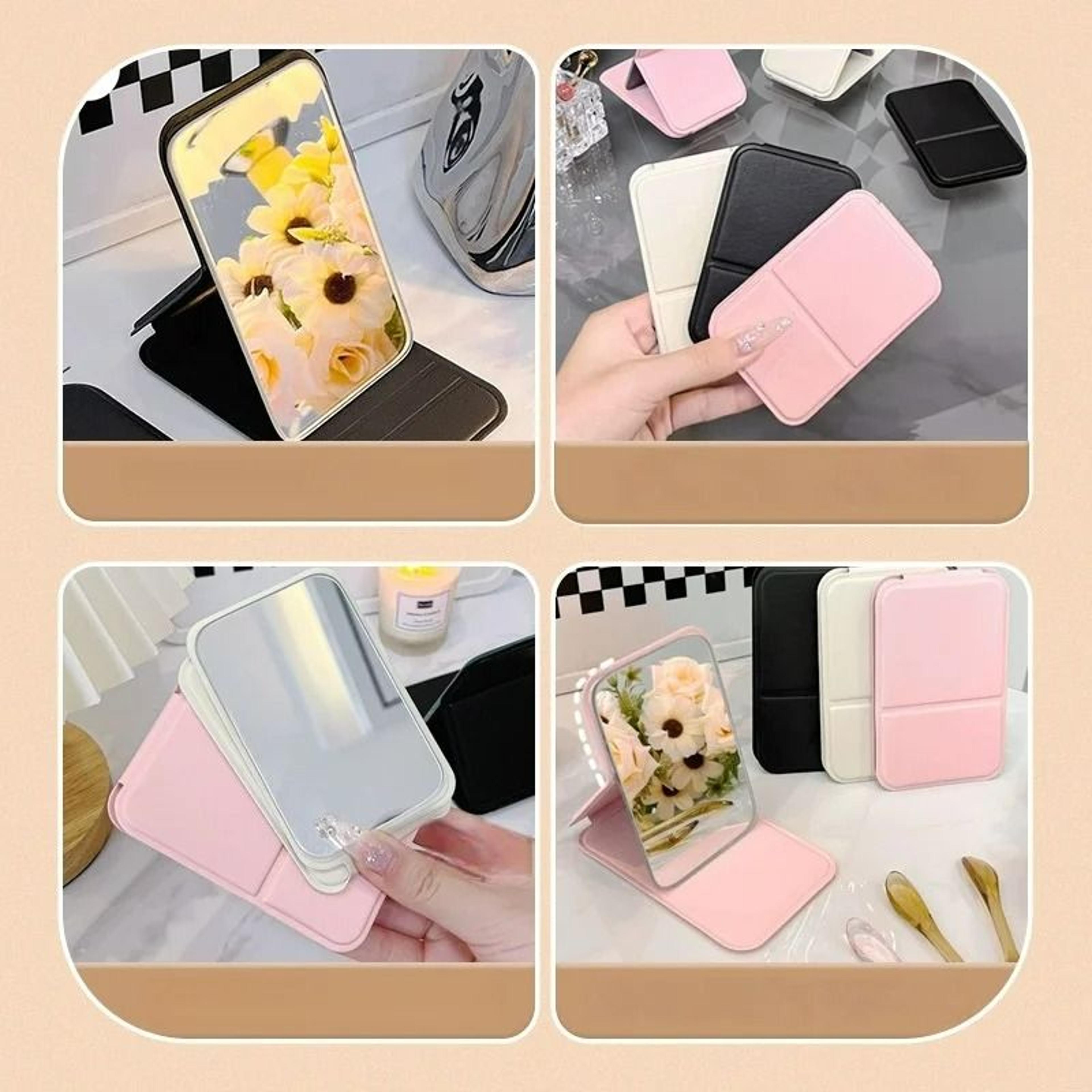 Portable Folding Makeup Mirror HD Desktop Stand Mirror For Travel And Vanity 1