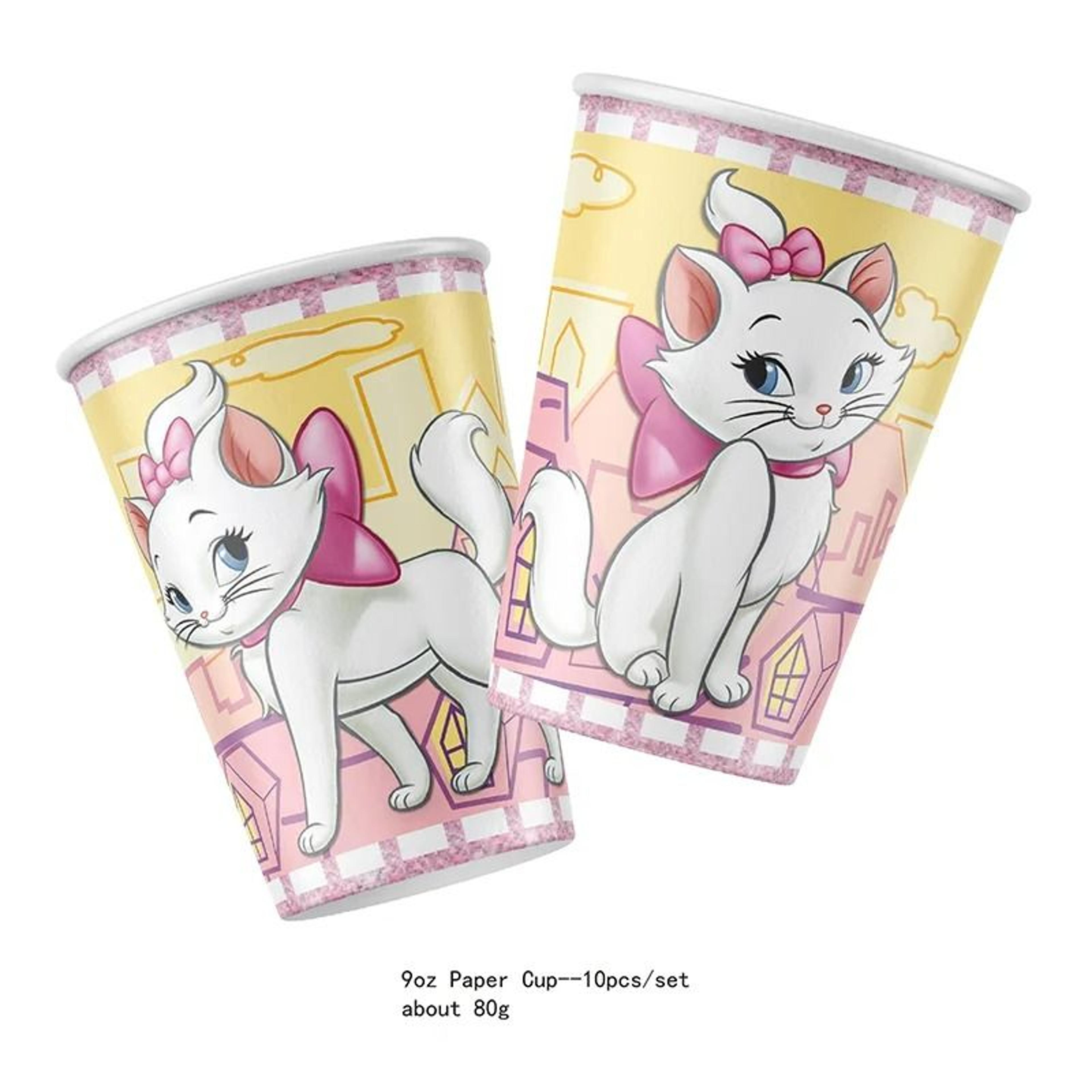 Pink Marie Cat Birthday Party Supplies Disposable Tableware And Balloon Decor 1