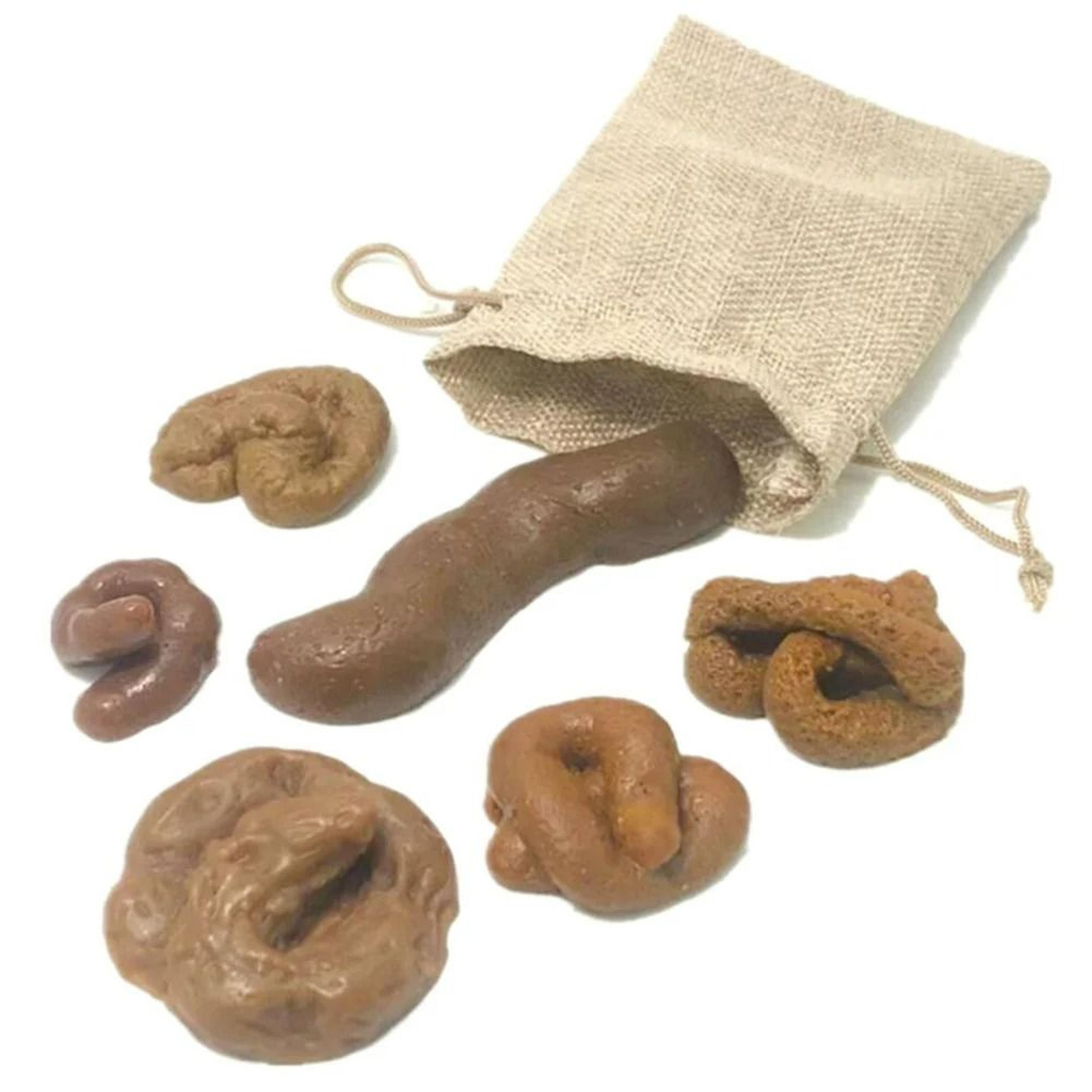 6 piece realistic fake dog poop soft rubber prank gag toy set
