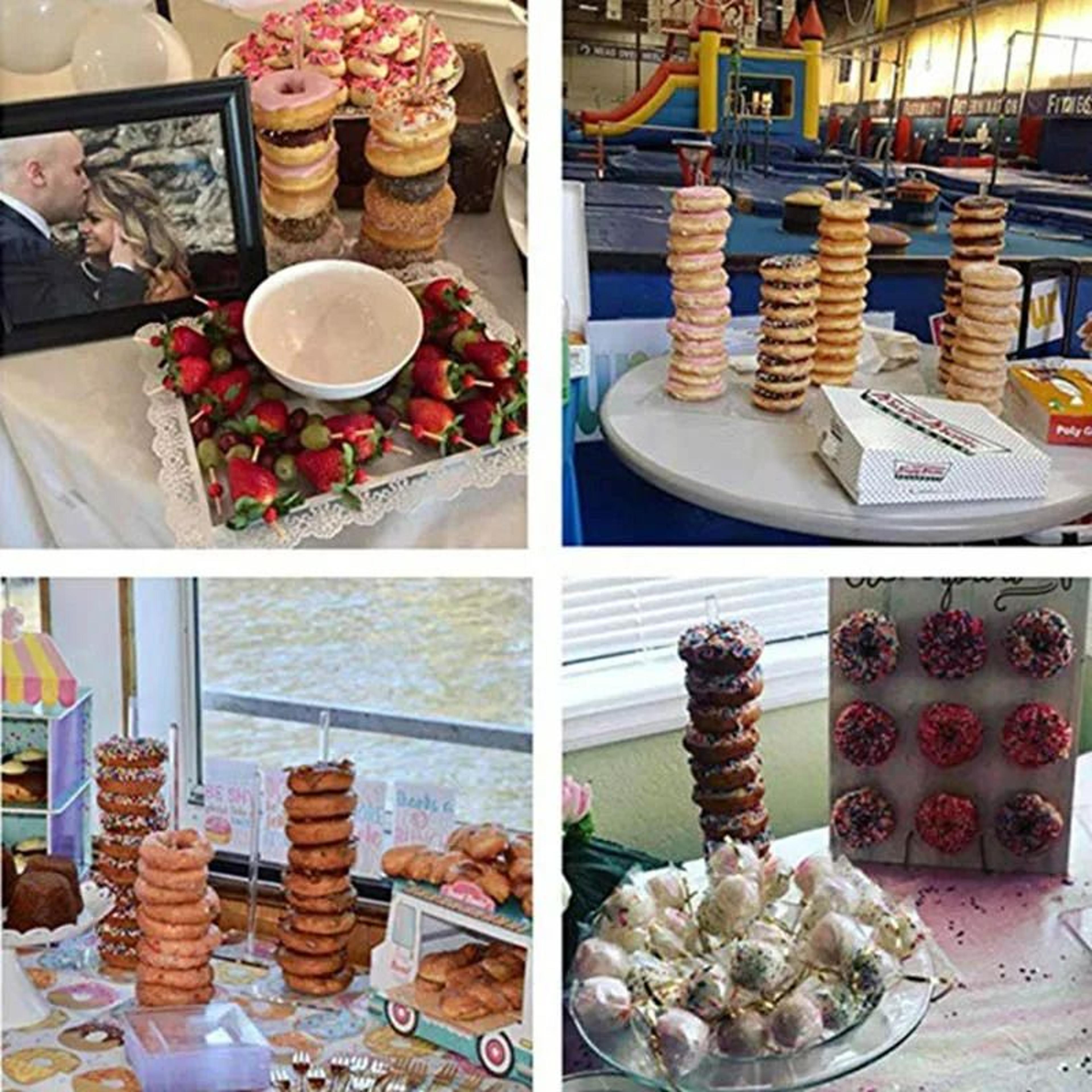 Wooden Donut Stand Dessert Display Holder For Weddings And Parties 1