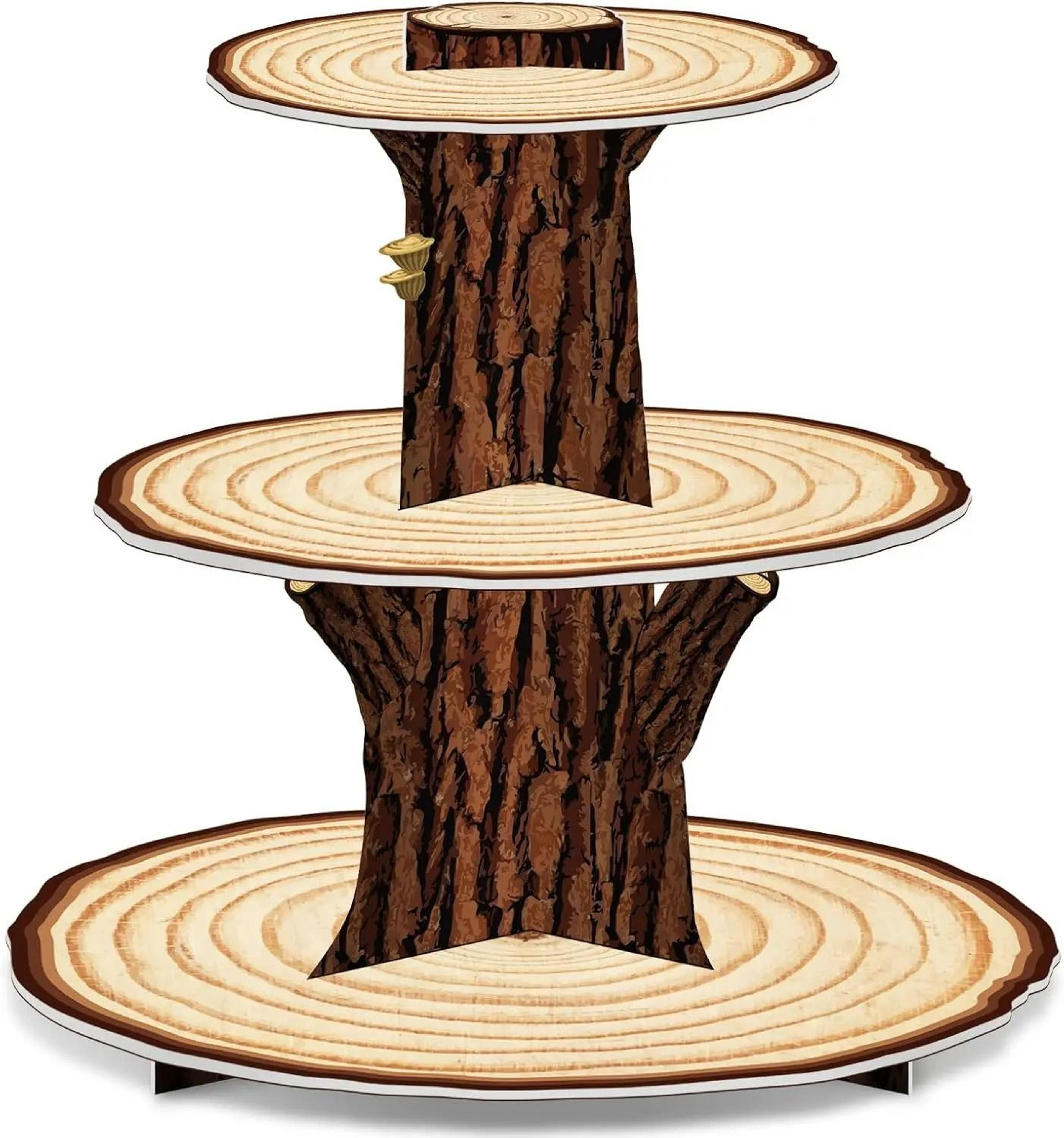 3 Tier Rustic Wooden Cupcake Stand For Woodland Parties And Baby Showers 6