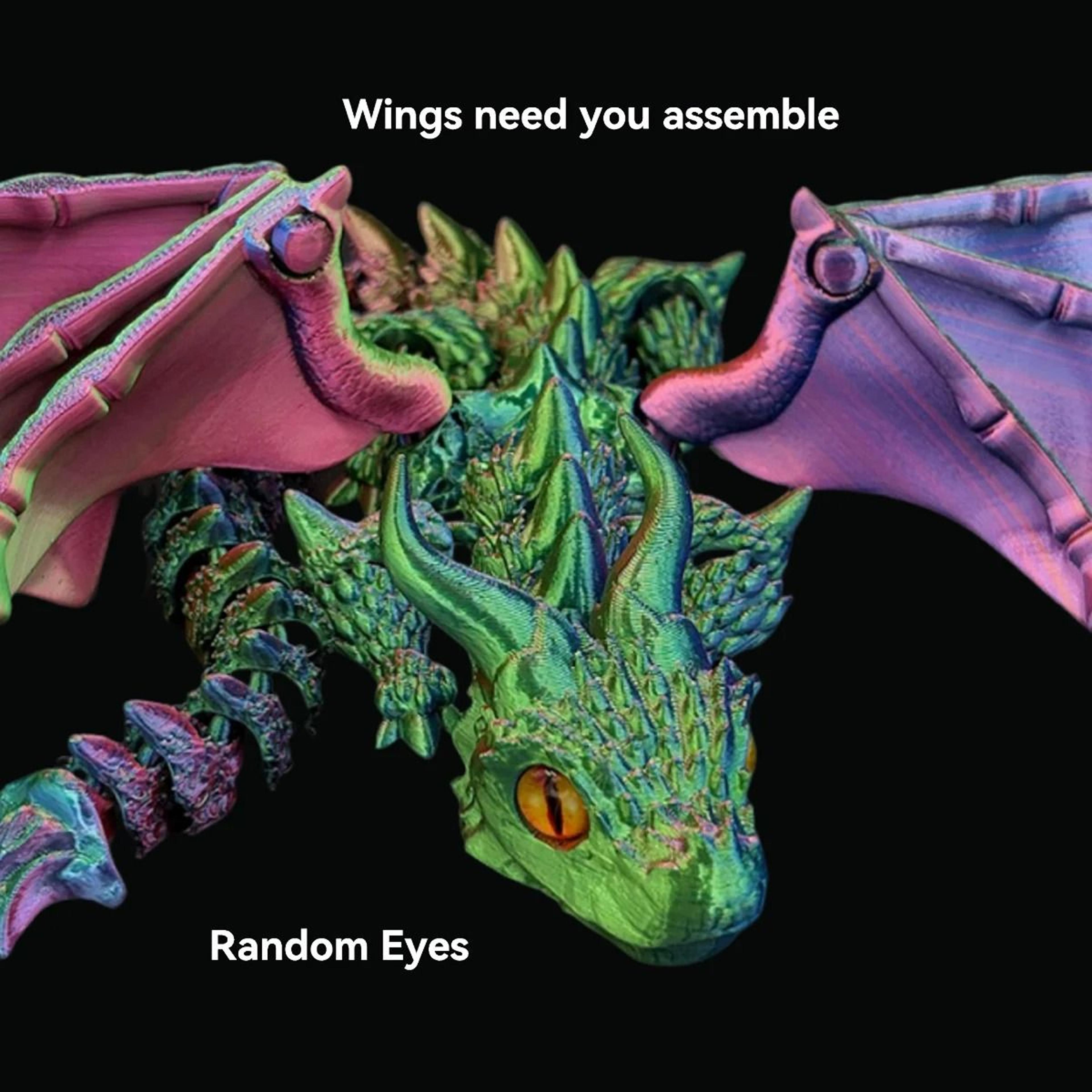 3D Printed Winged Dragon Figurine Articulated Fantasy Tabletop Sculpture 8