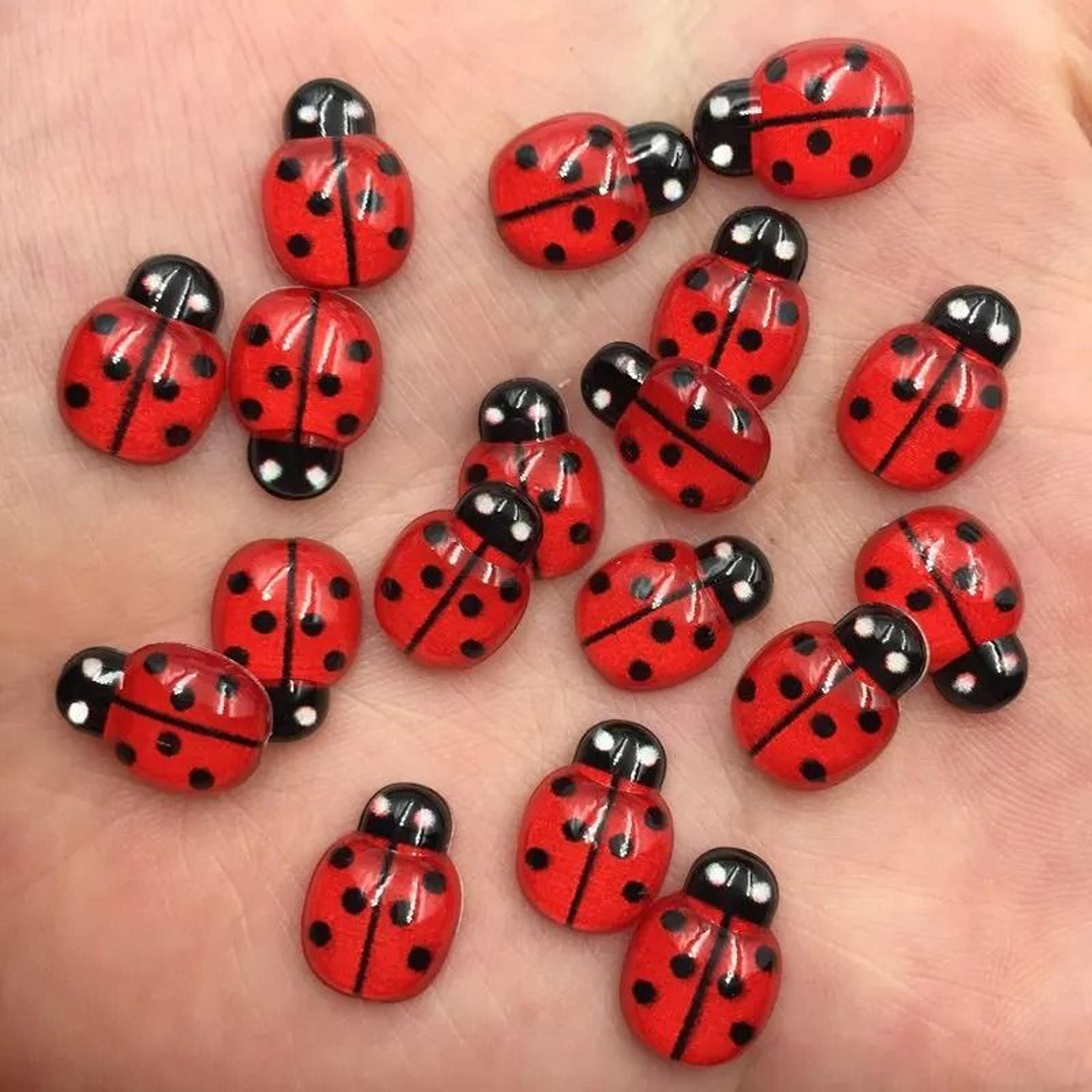 60 Piece Mini Red Beetle Resin Flatback Cabochons For DIY Crafts And Scrapbooking 1