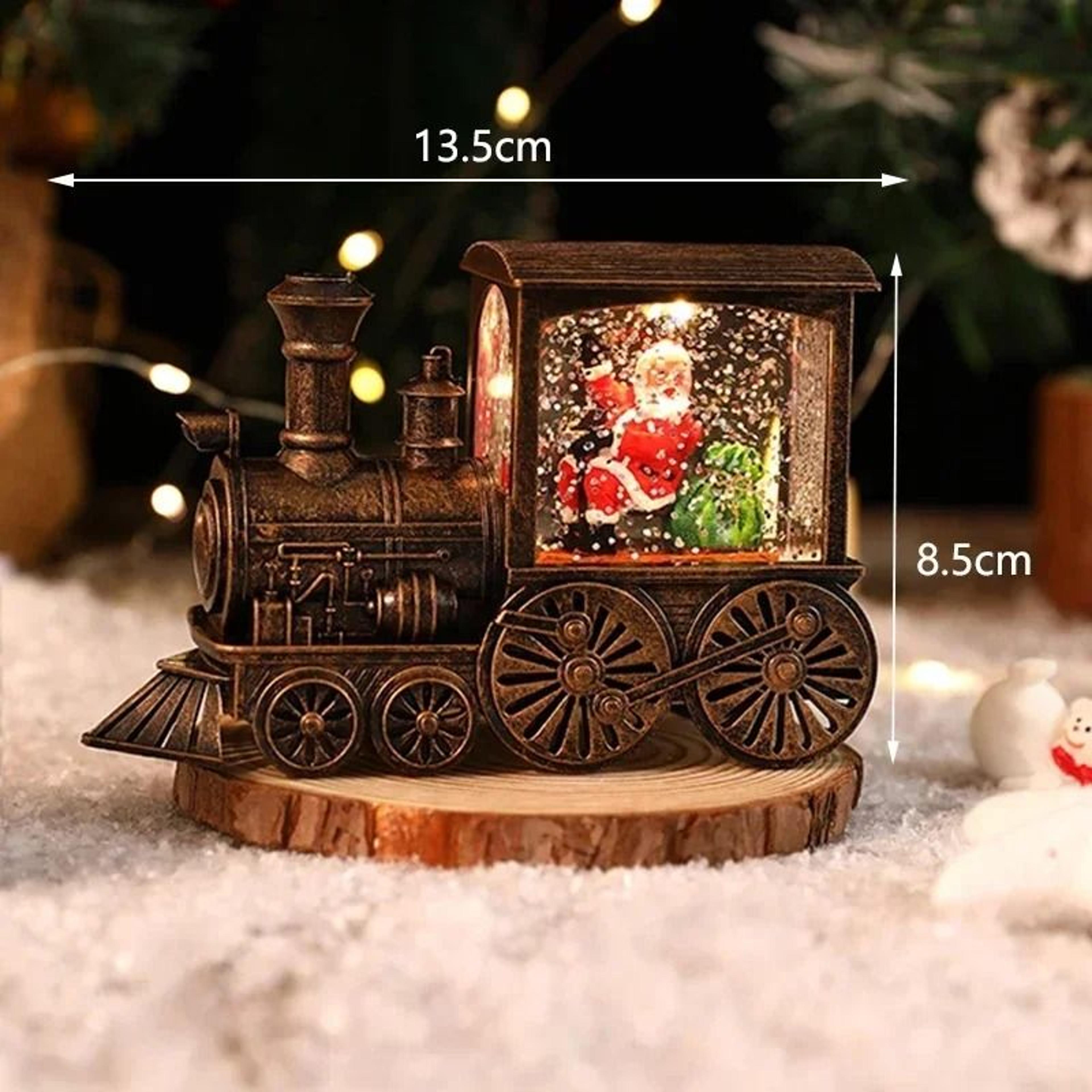 LED Christmas Crystal Ball Santa Train Night Light Holiday Decoration 6