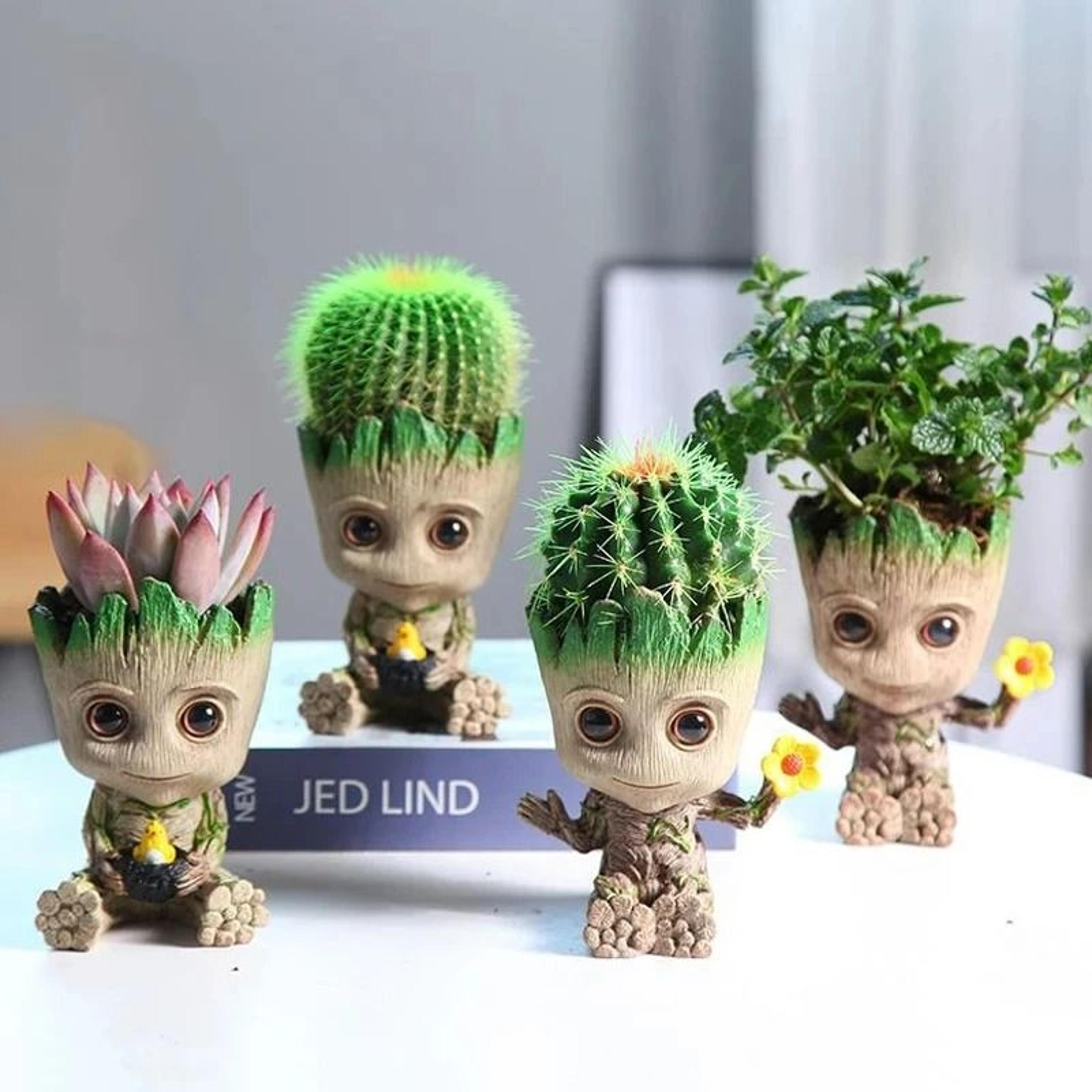 Groot Character Planter Pot And Pen Holder Desktop Organizer Decor 3