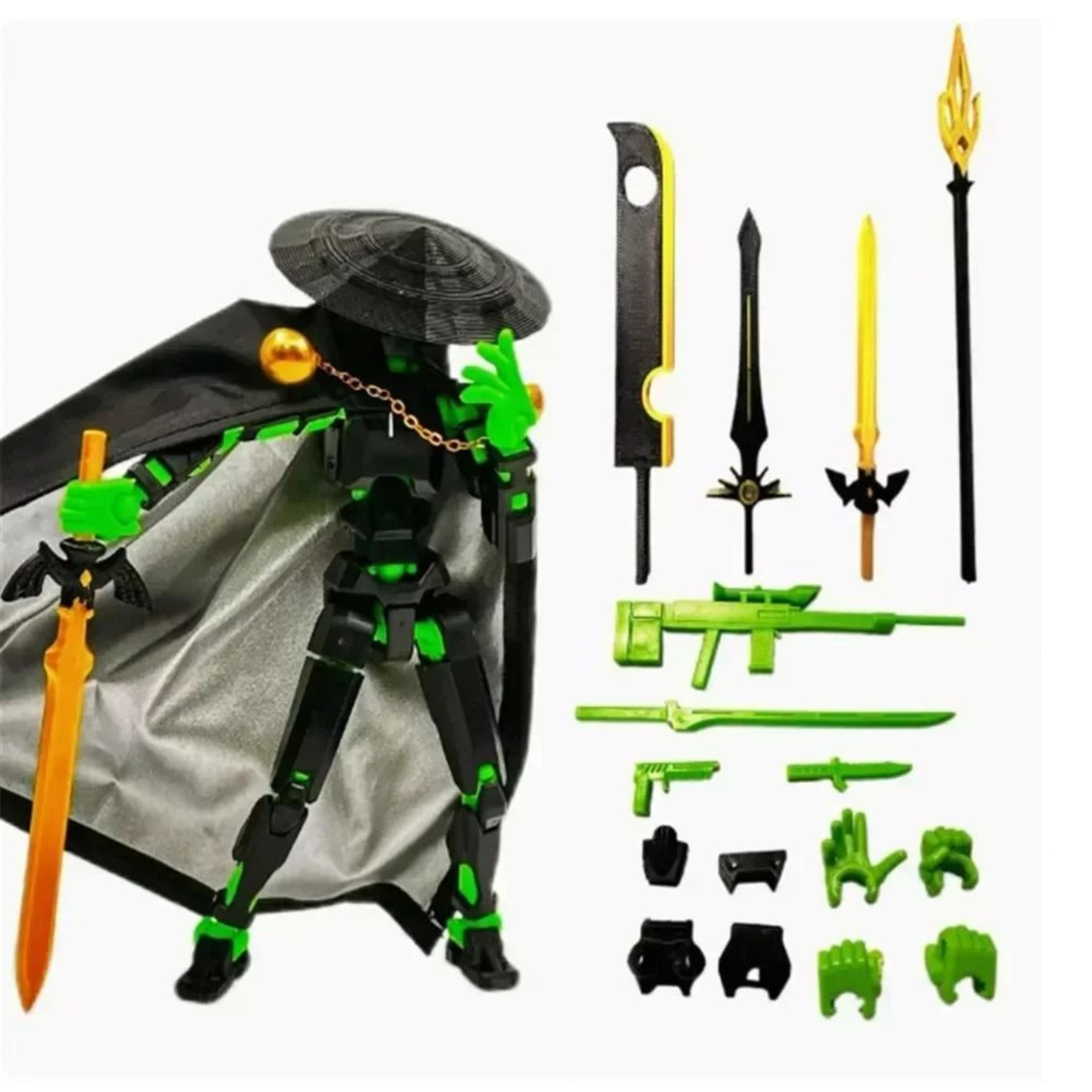 T13 Multi Jointed Swordsman Action Figure Poseable Warrior Collectible 10